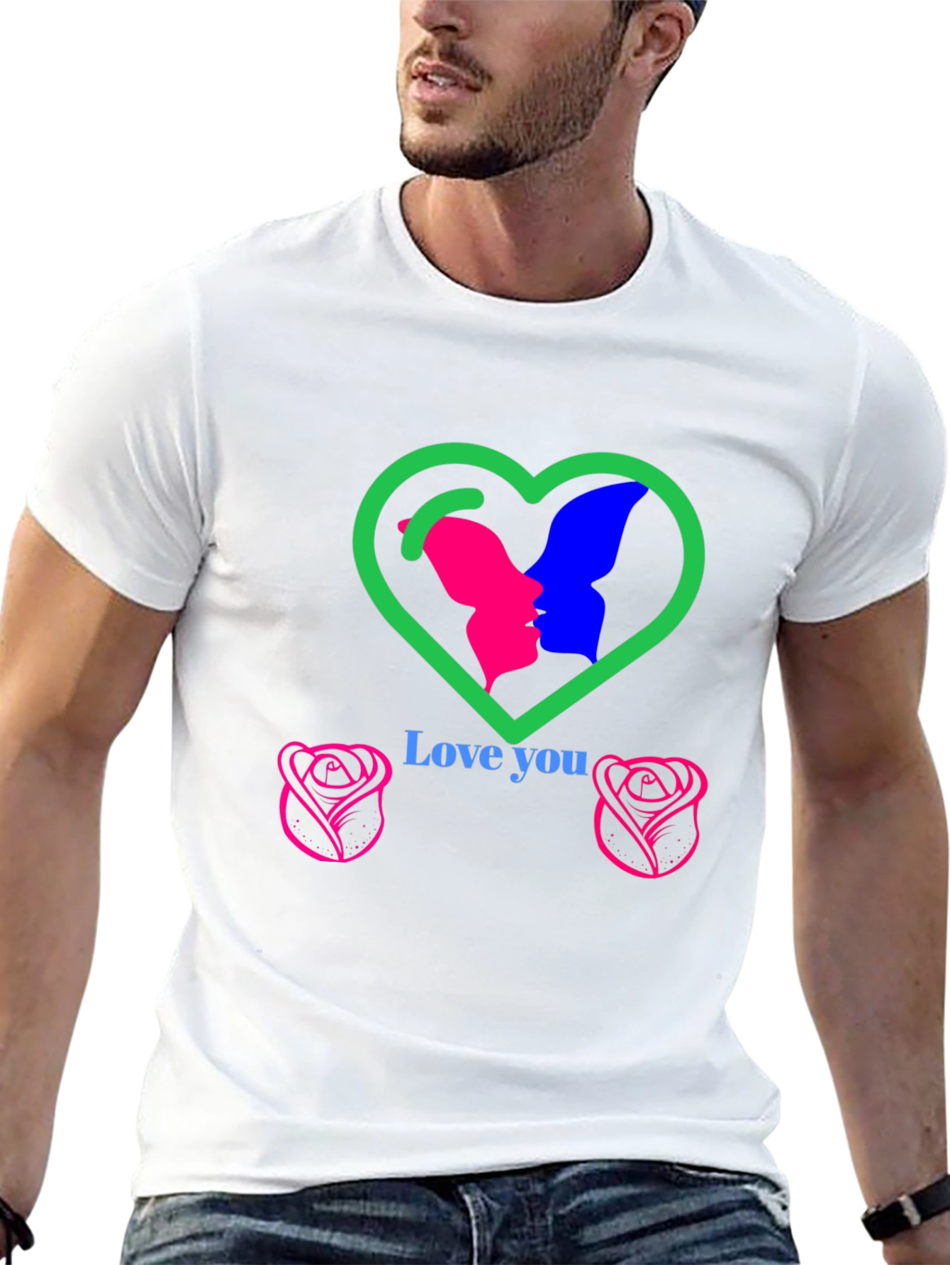 Love You Graphic T-Shirt - Romantic Design