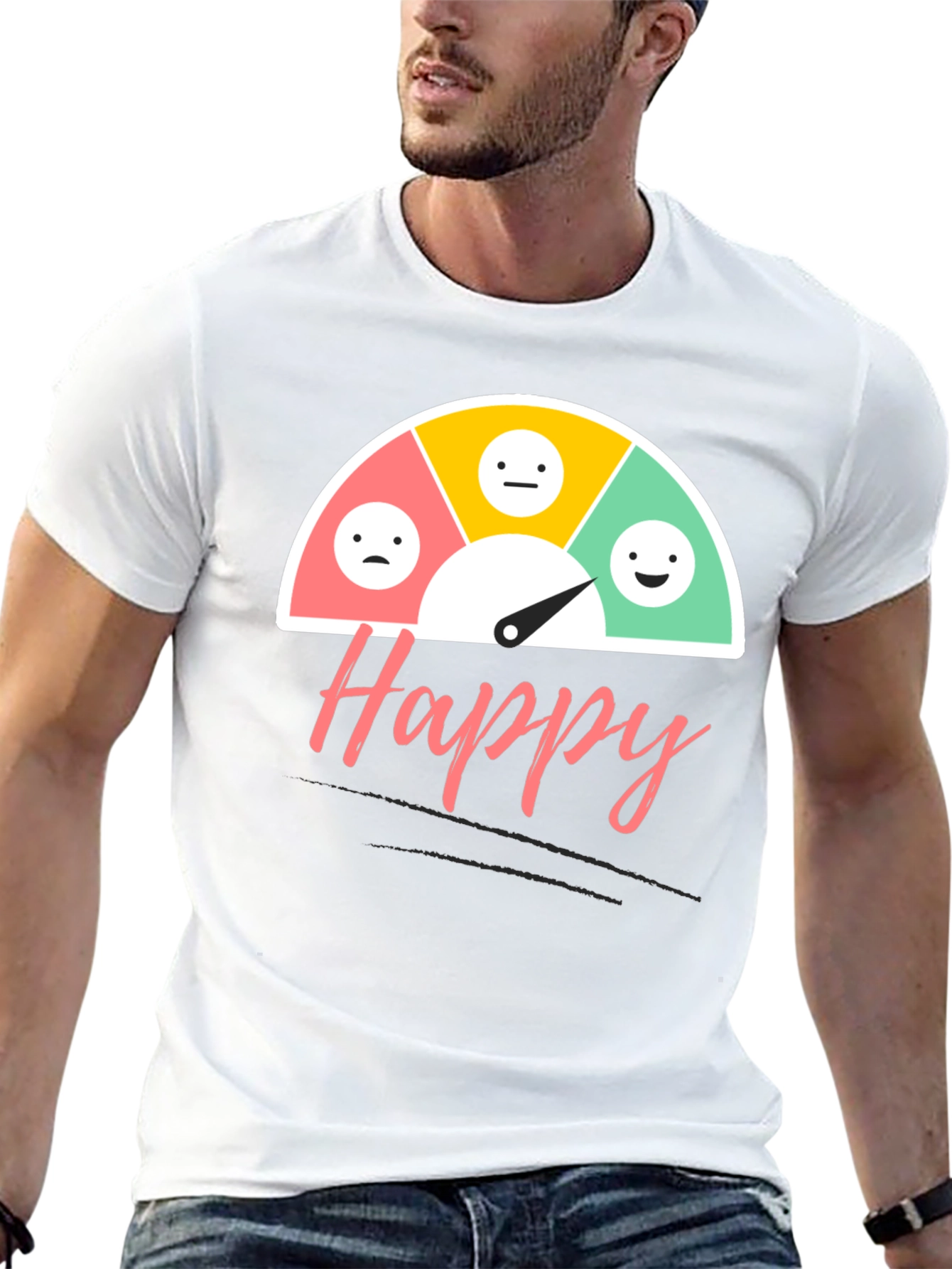 Happy Mood Gauge T-Shirt - Express Your Feelings!