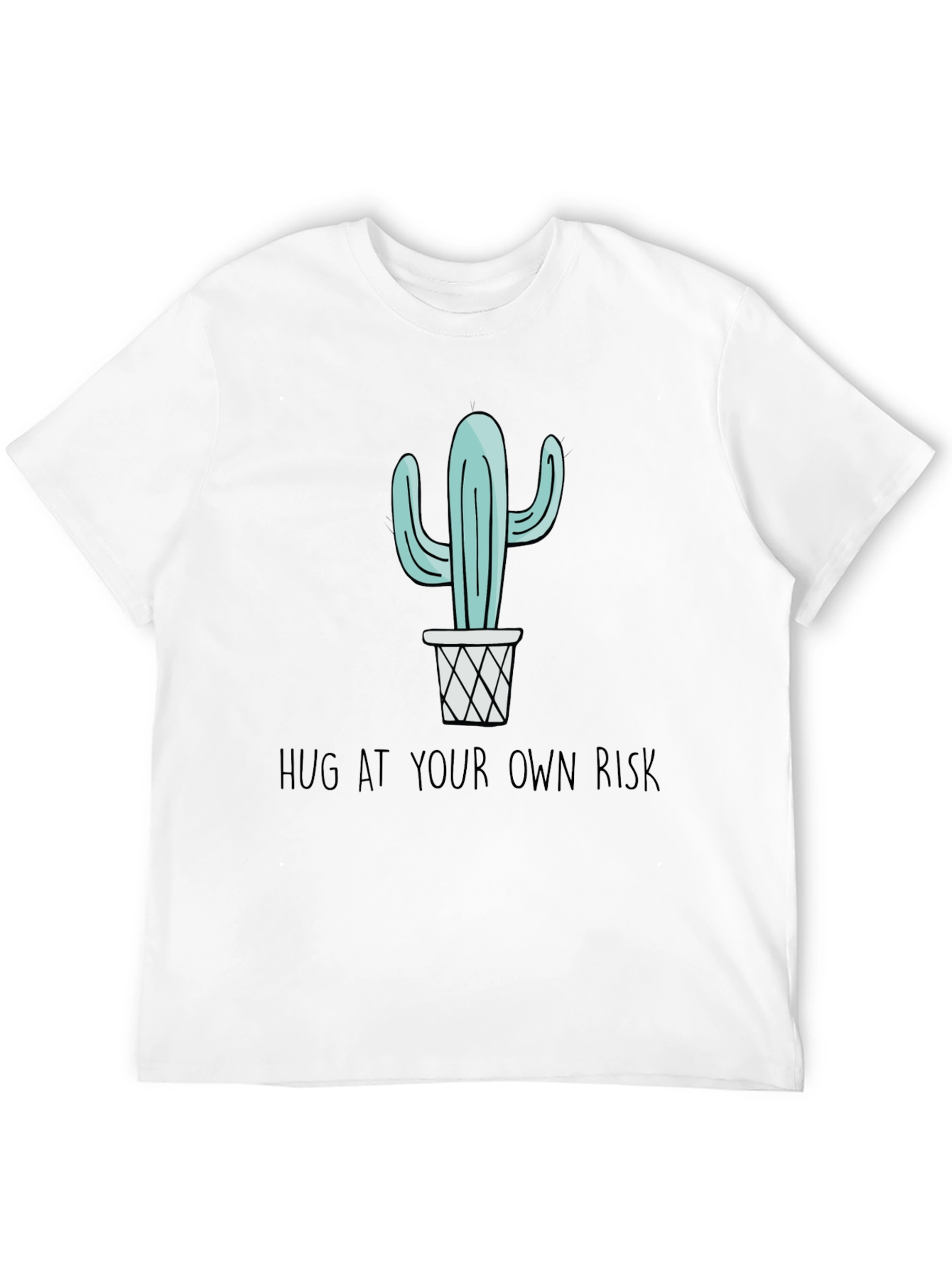 Cactus Hug at Your Own Risk Black Graphic Tee