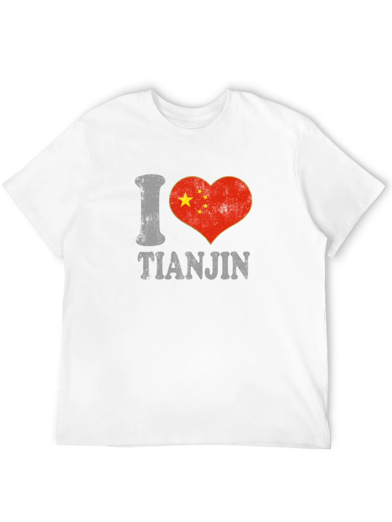 I Love Tianjin China Flag Heart T-Shirt