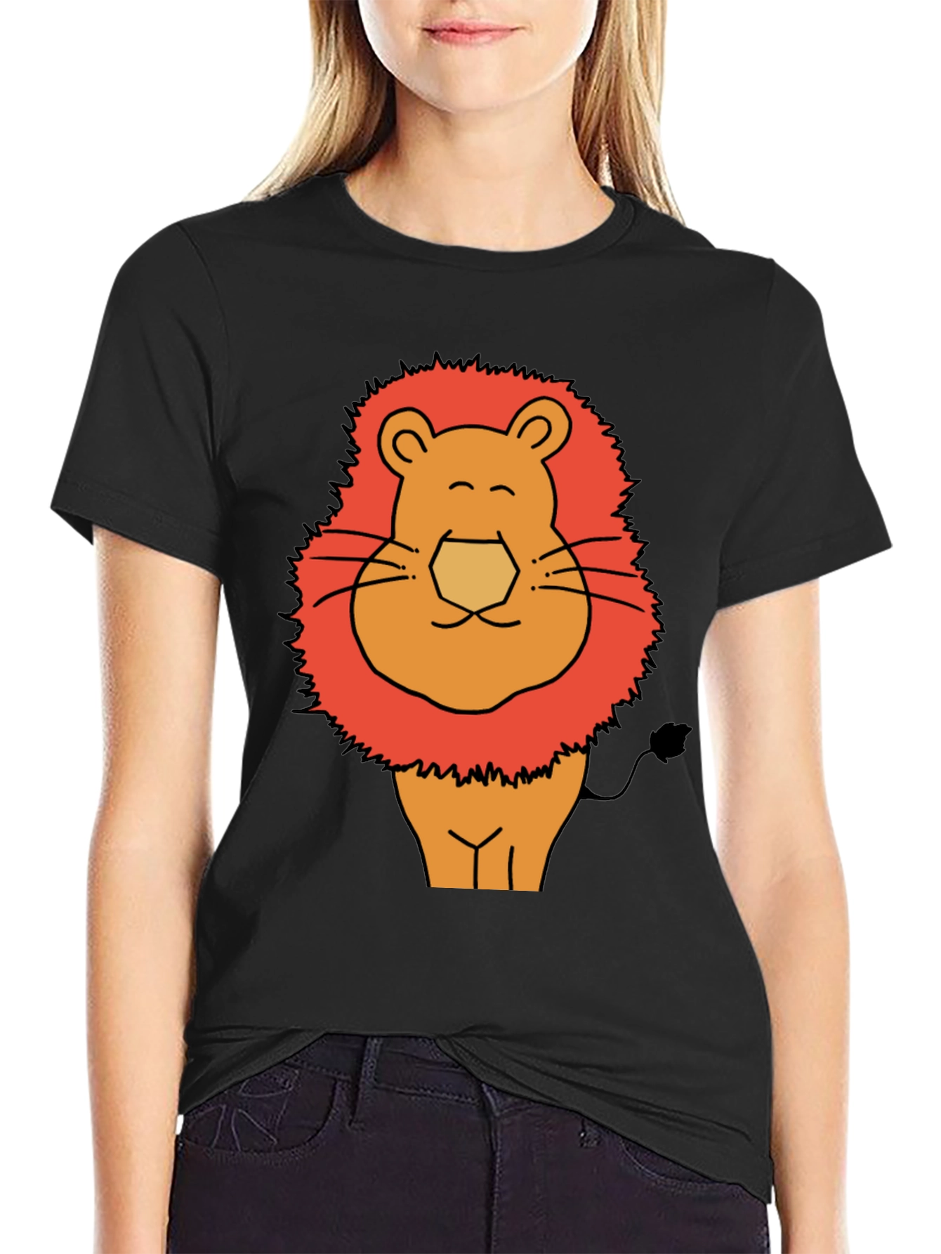 Funny Lion Graphic Tee - Mens Black T-Shirt