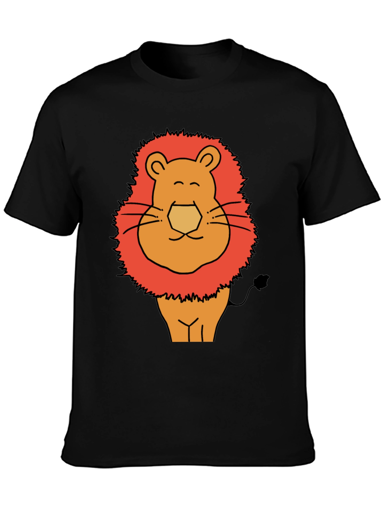 Funny Lion Graphic Tee - Mens Black T-Shirt