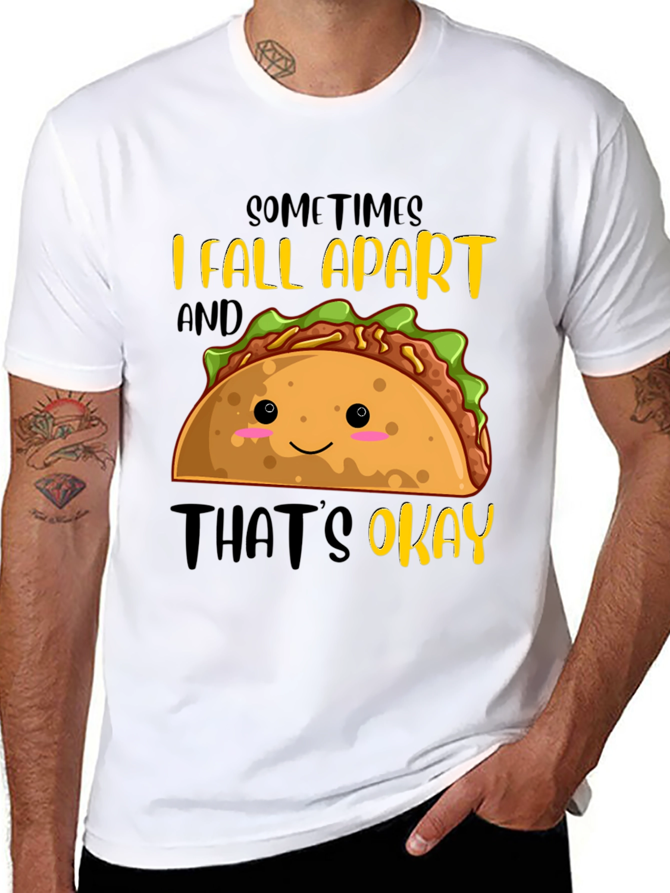 Funny Taco Graphic T-Shirt - Sometimes I Fall Apart