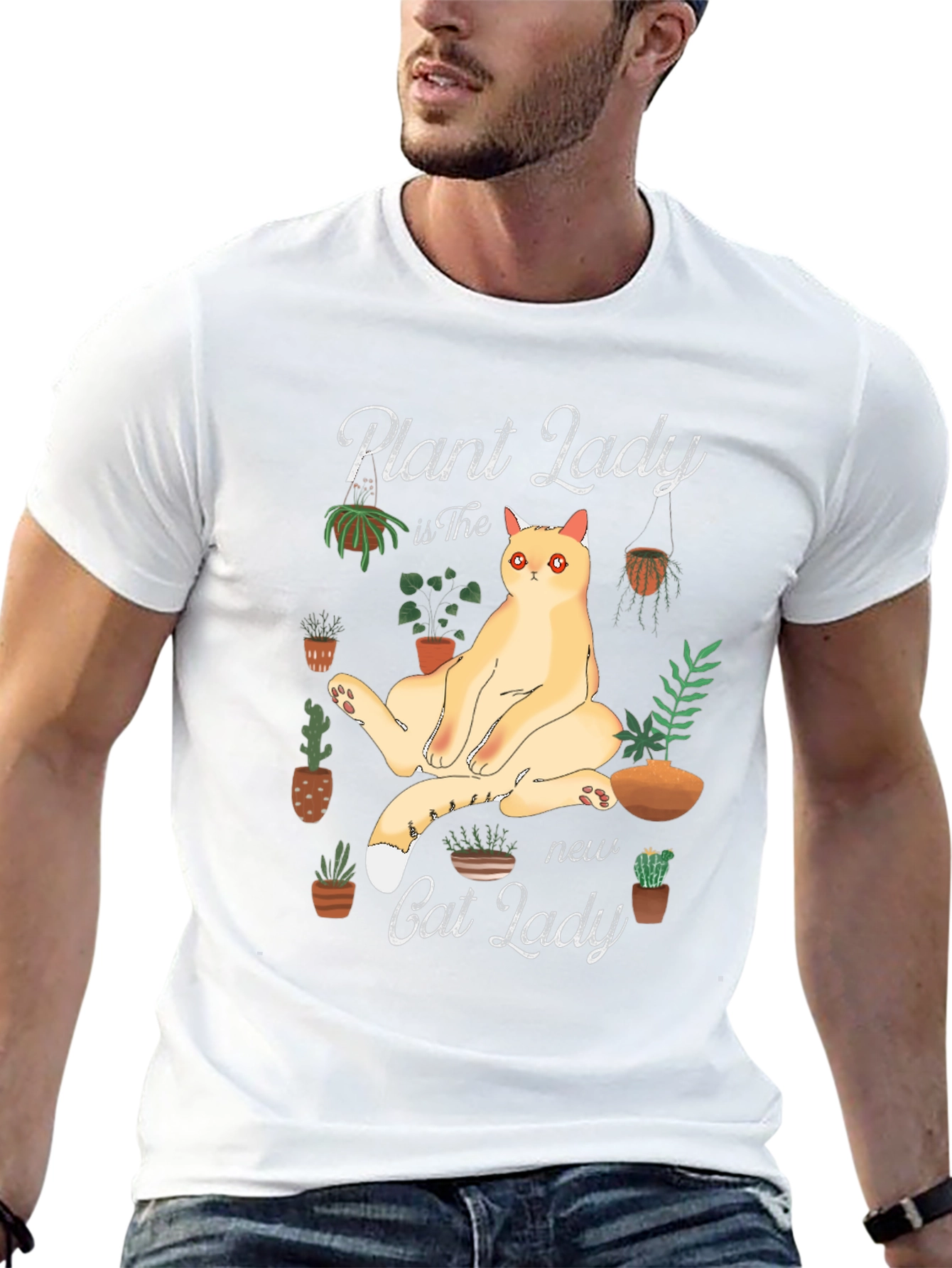Plant Lady Cat Graphic Tee