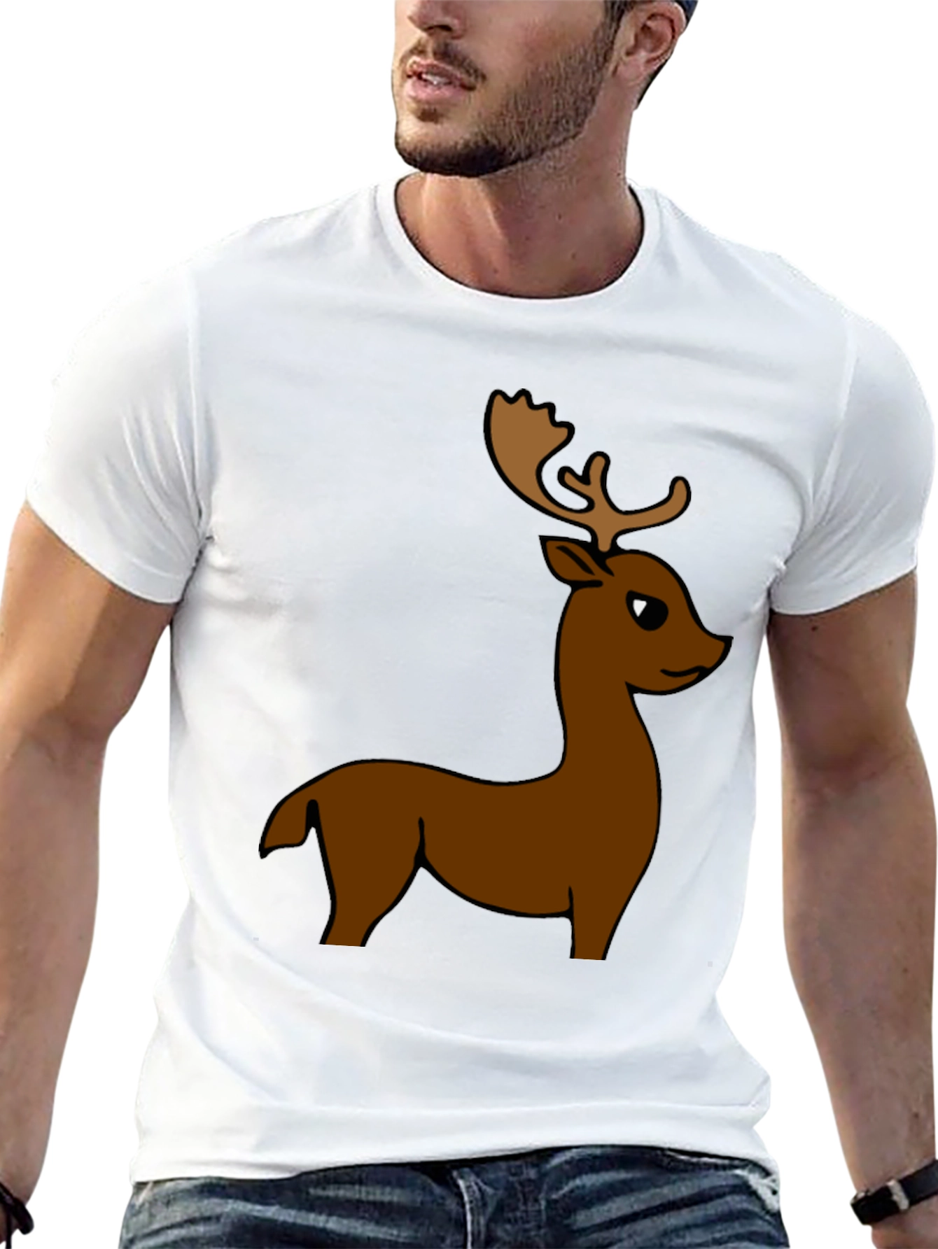 Cartoon Deer Graphic Tee
