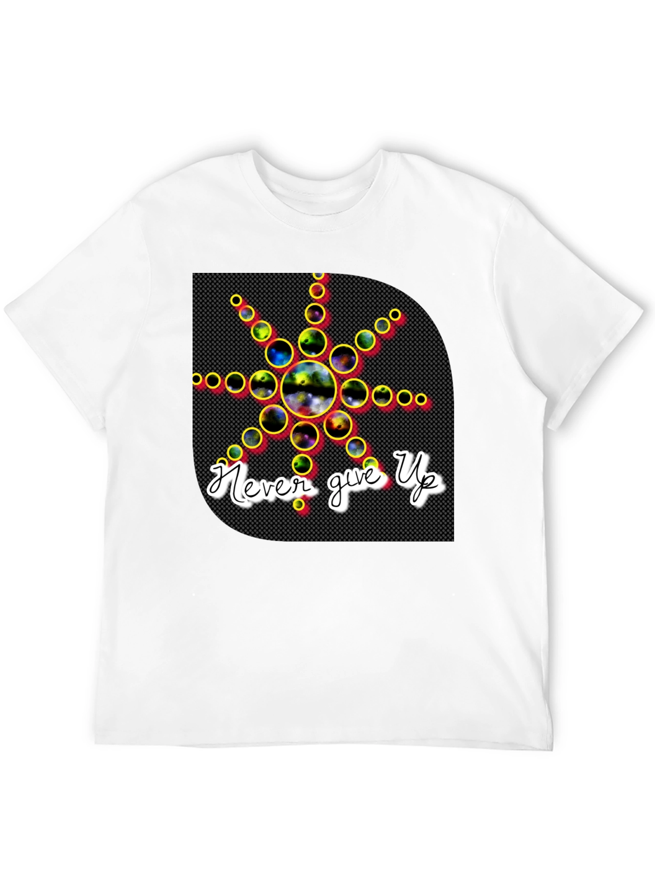 Never Give Up Graphic Tee - Stylish Black T-Shirt