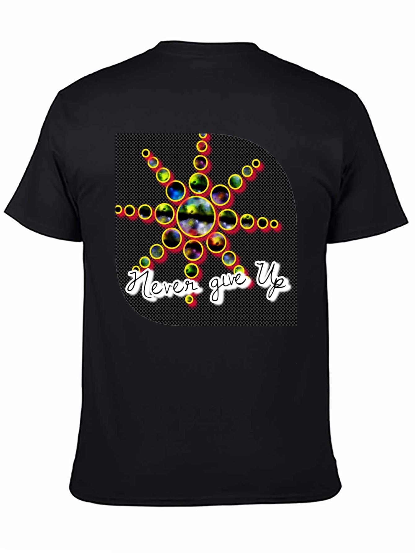 Never Give Up Graphic Tee - Stylish Black T-Shirt
