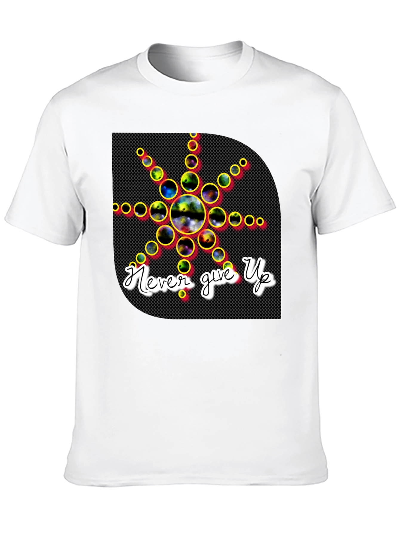 Never Give Up Graphic Tee - Stylish Black T-Shirt
