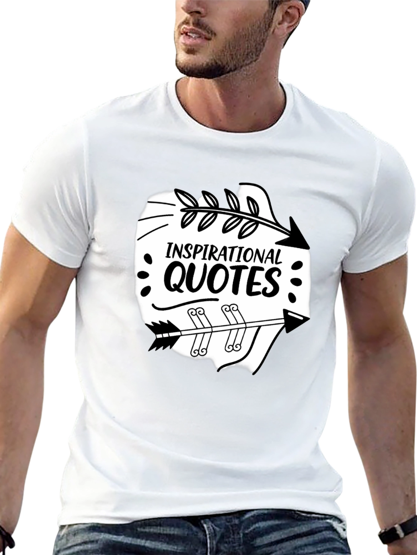 Inspirational Quotes Arrow Graphic Black T-Shirt