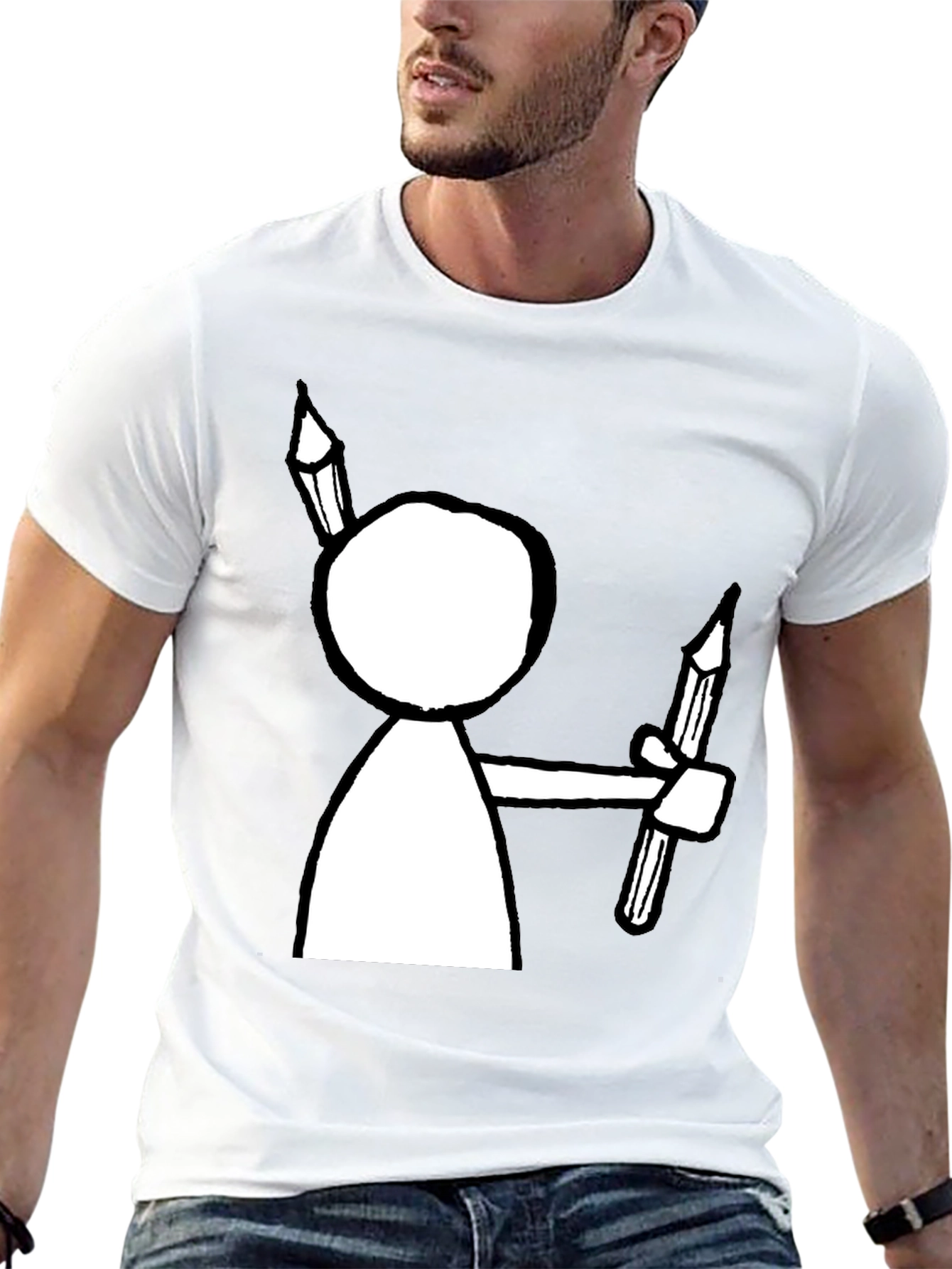 Artist Stick Figure T-Shirt - Funny Drawing Tee