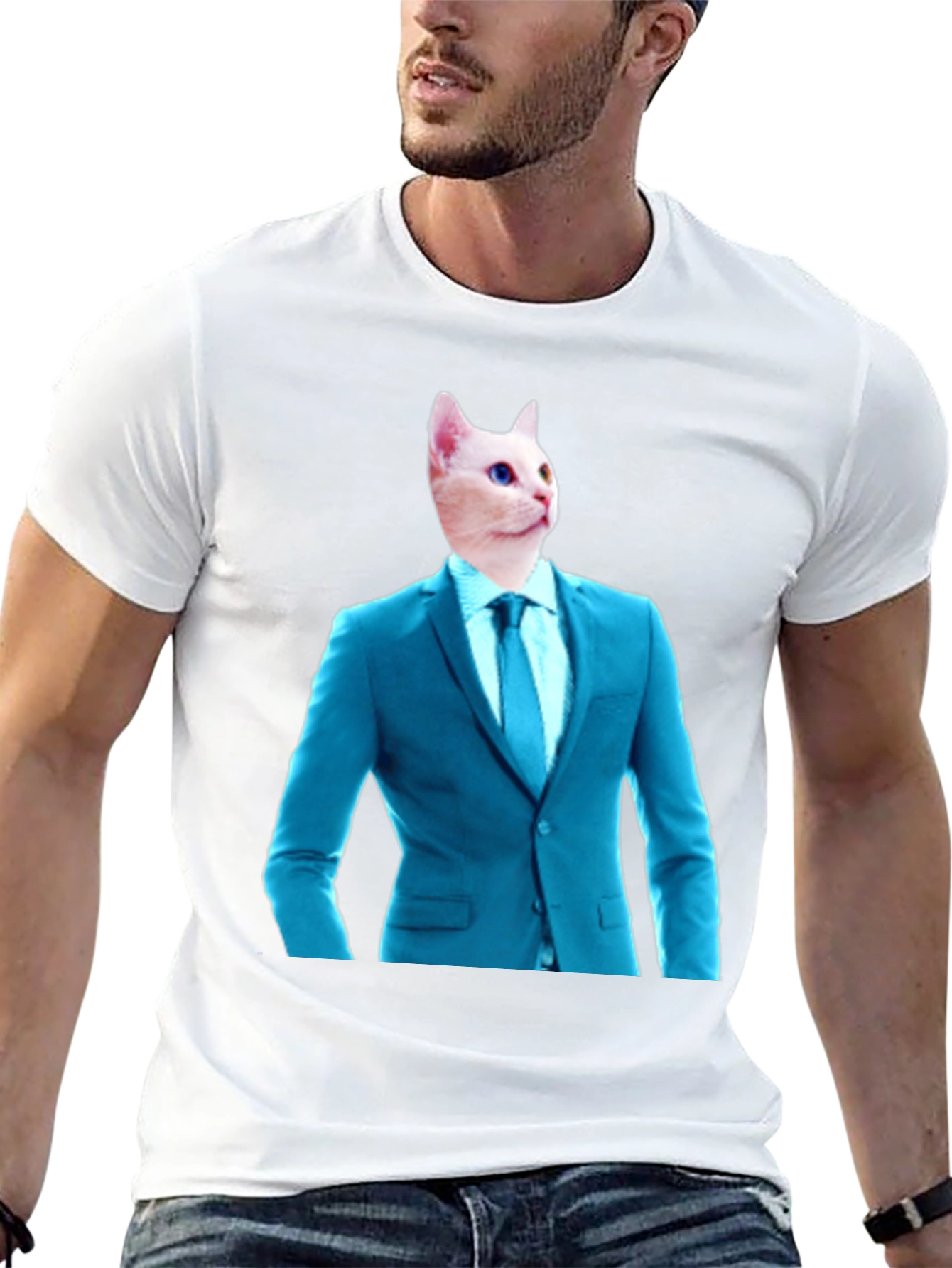 Cat in Suit T-Shirt - Funny Feline Fashion