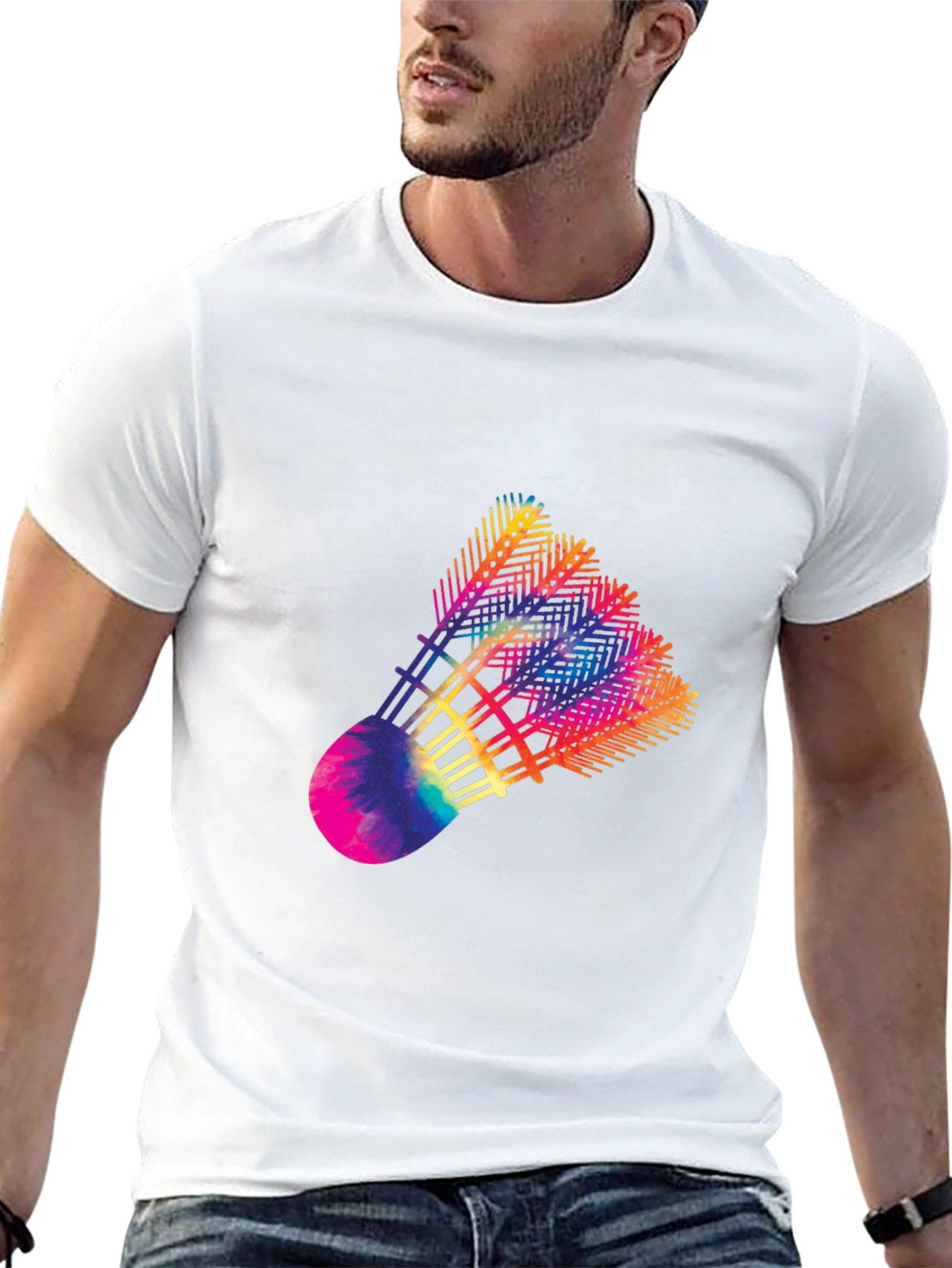 Rainbow Shuttlecock Graphic Tee
