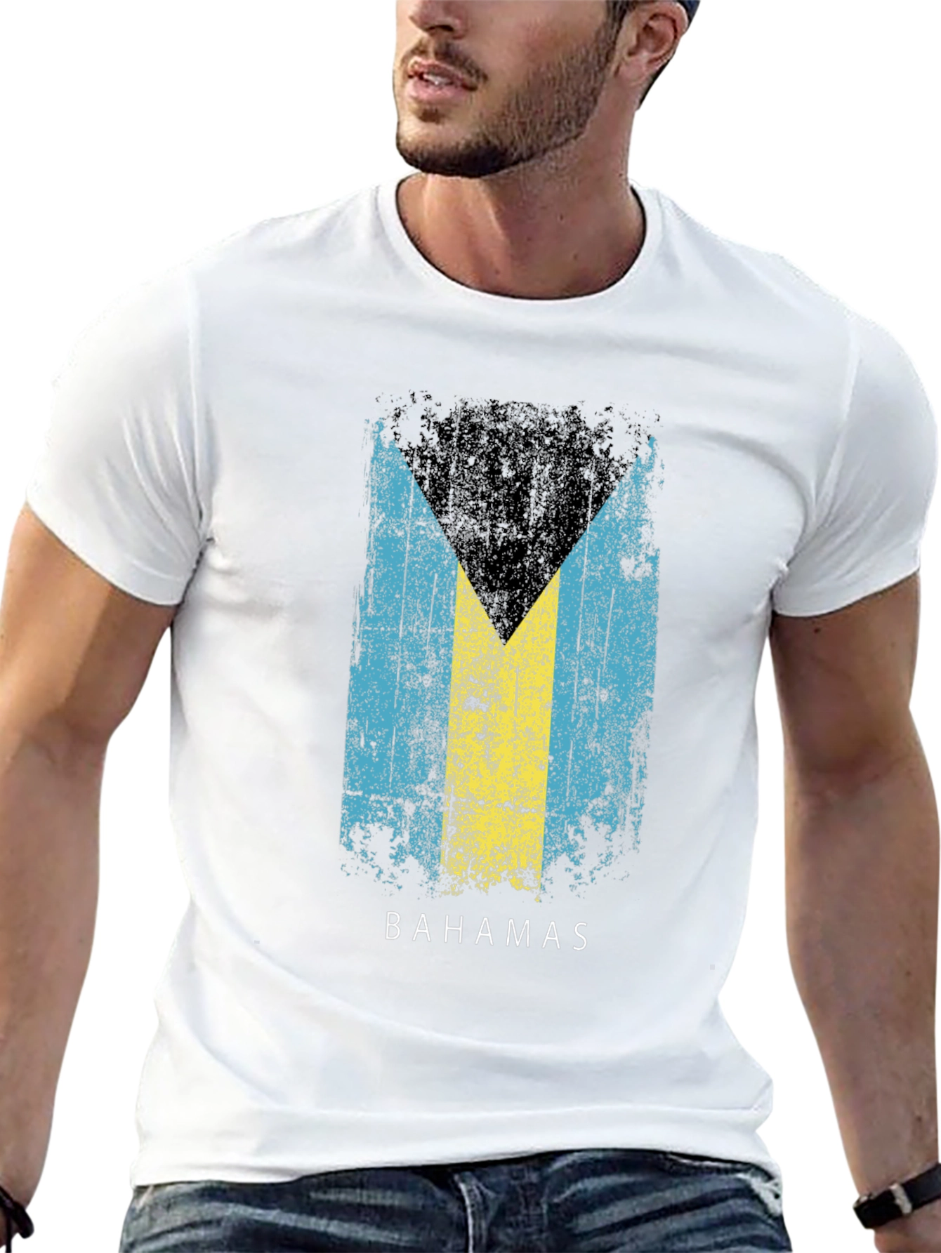 Bahamas Flag T-Shirt - Distressed Print