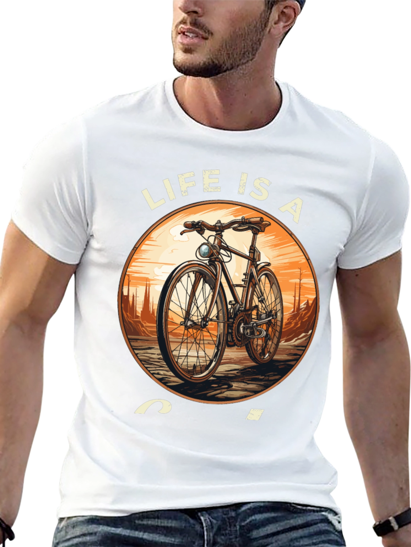 Life is a Ride T-Shirt - Classic Bicycle Design