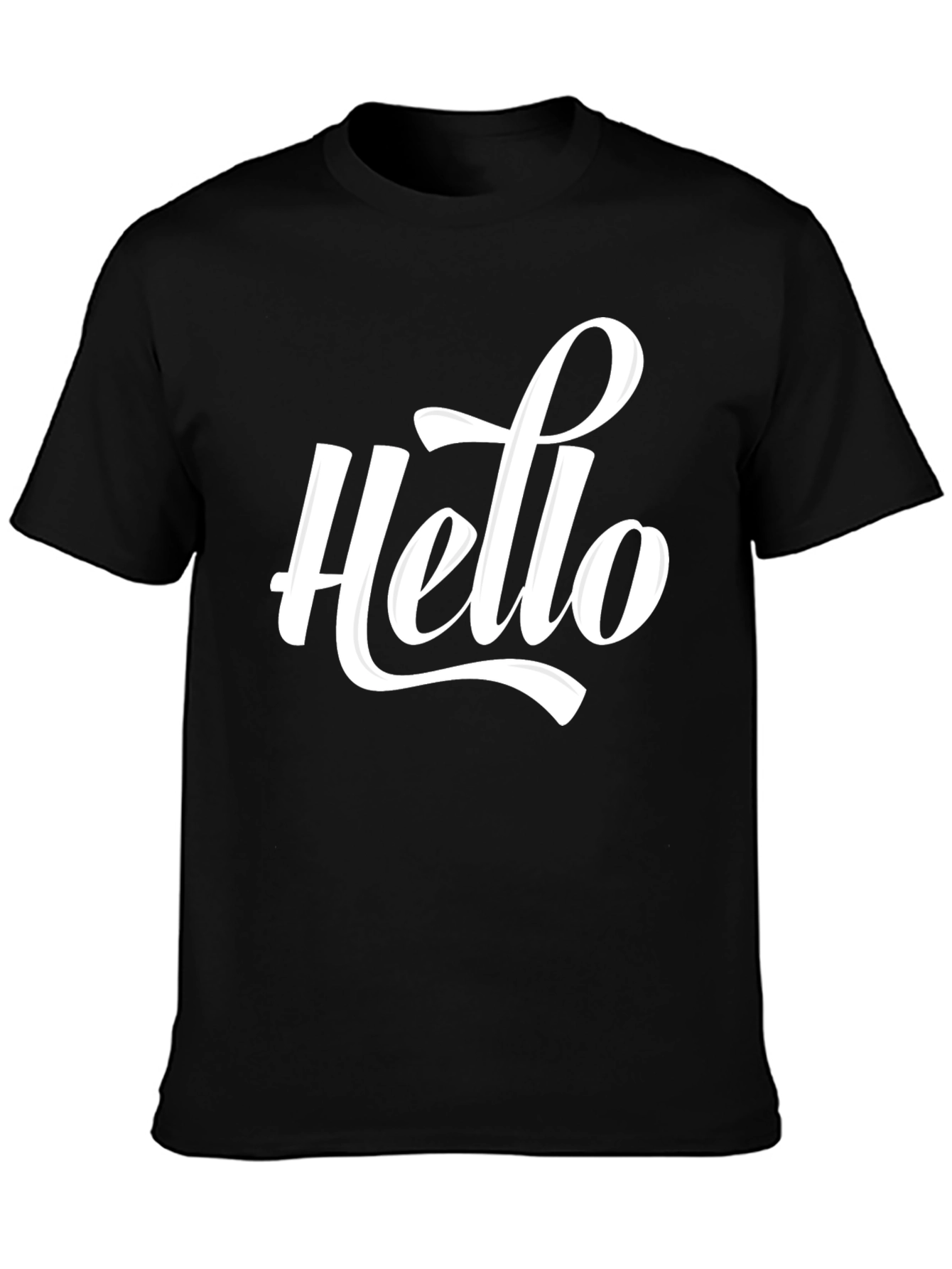 Hello Graphic Black T-Shirt Casual Wear