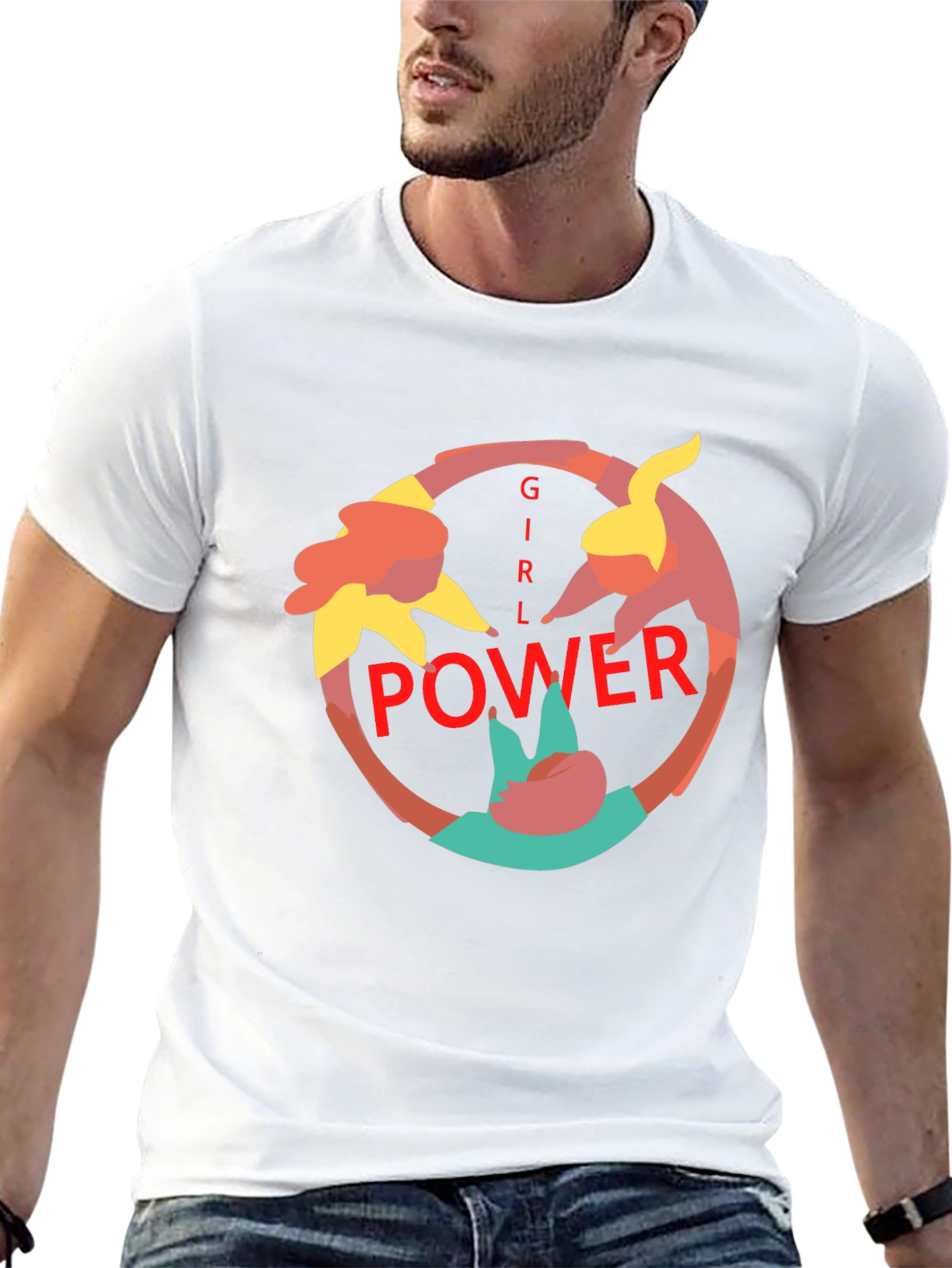 Girl Power Graphic Print Black Tee