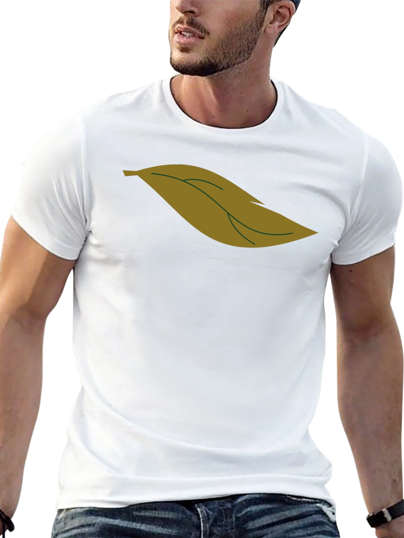 Leaf Graphic Black T-Shirt for Men