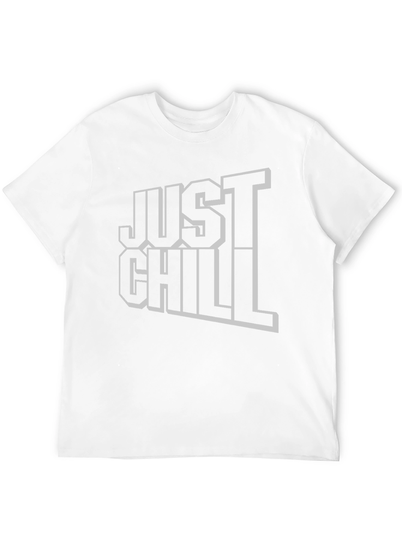 Just Chill Black Graphic Tee - Relaxed Fit