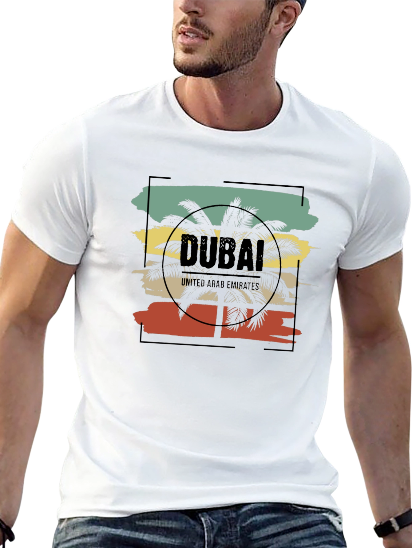 Dubai Palms T-Shirt - Retro Vacation Tee
