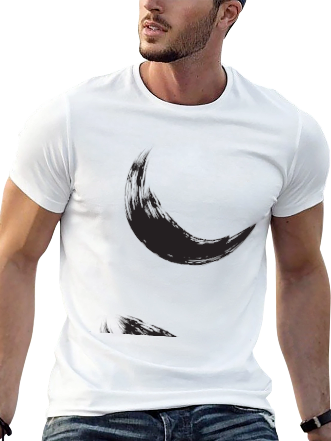 Mens Casual Black Graphic Tee