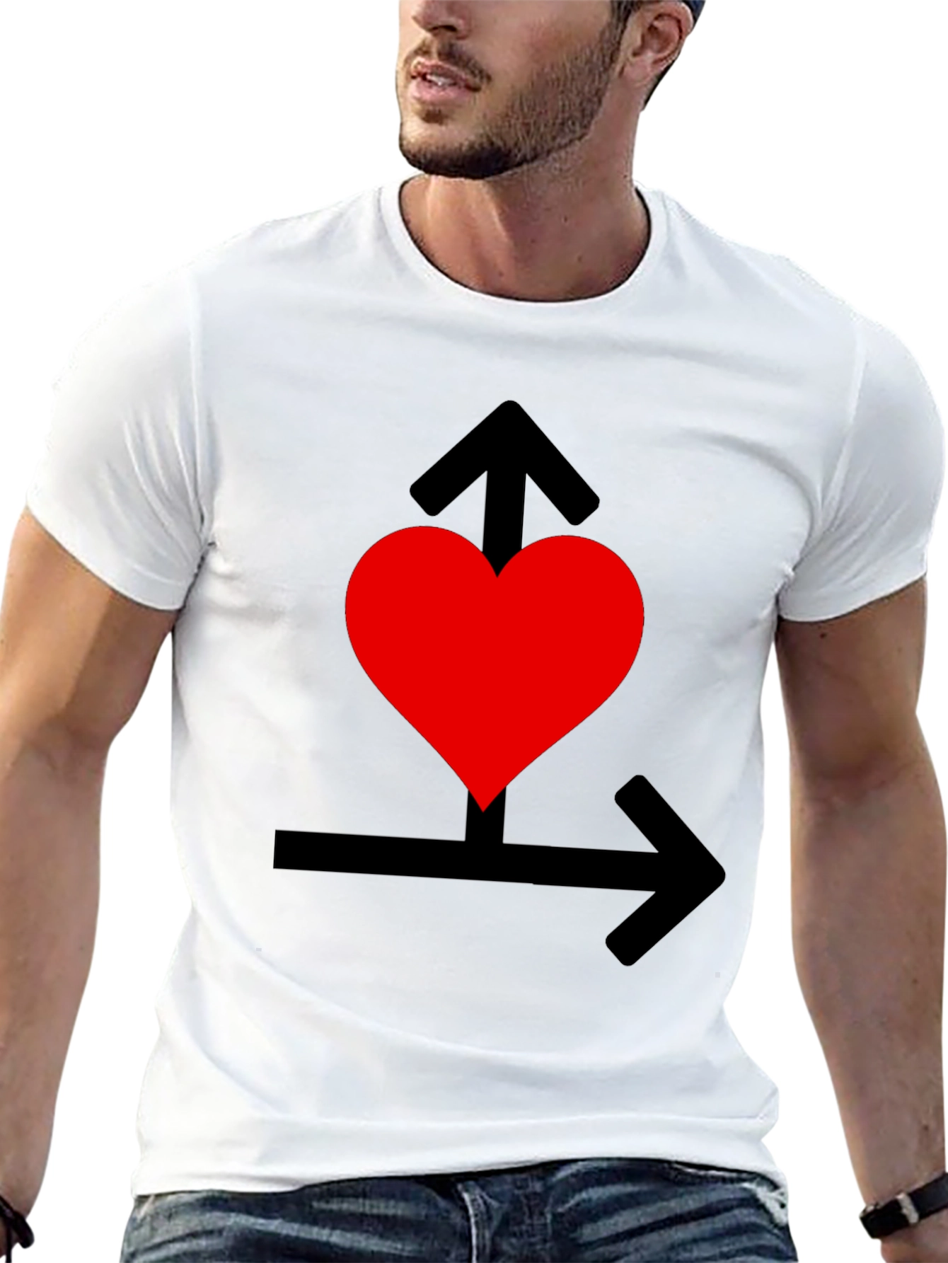 Heart Arrows Black Graphic Tee