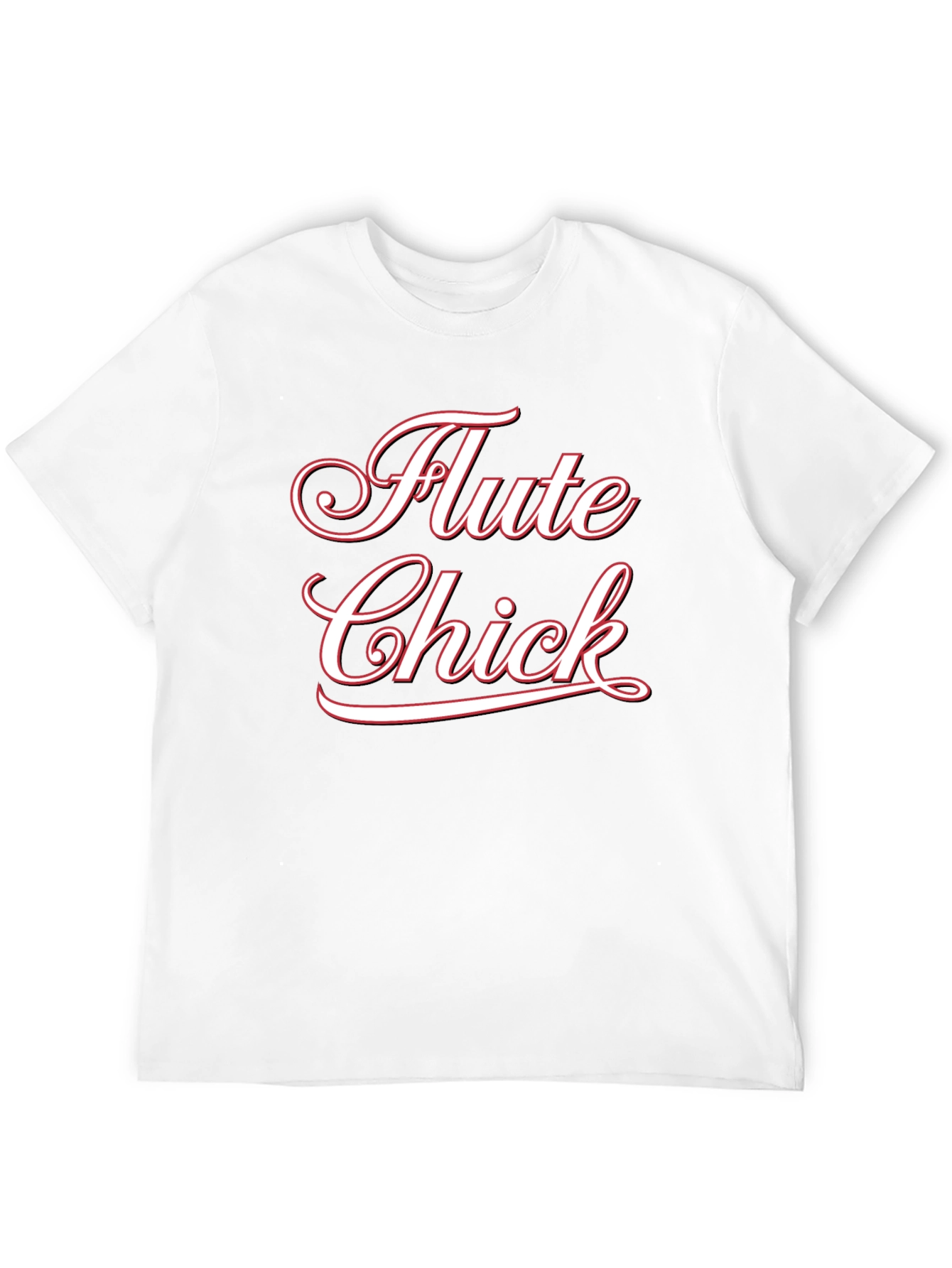 Flute Chick Black Cotton T-Shirt