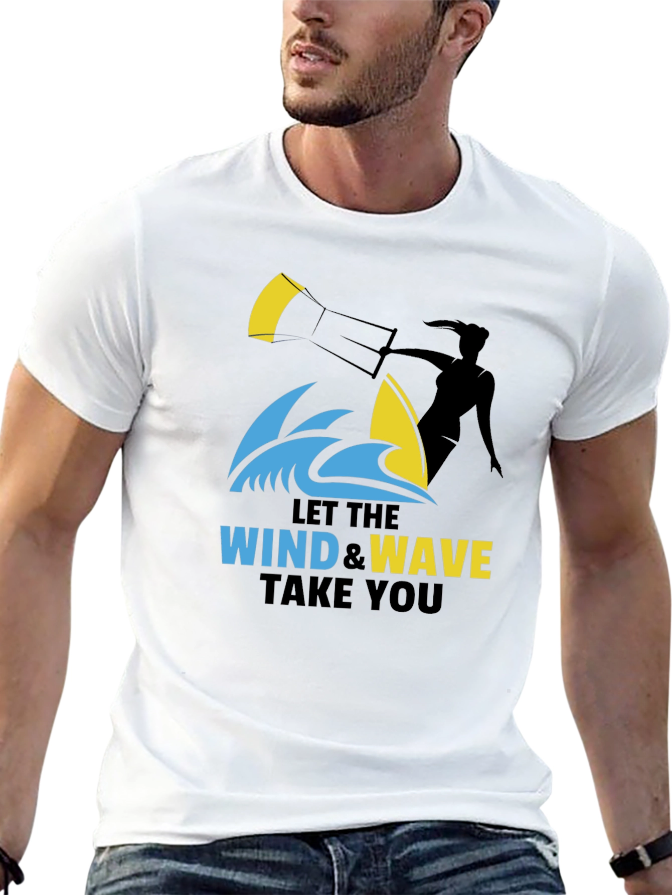 Wind & Wave Graphic T-Shirt: Kitesurfing Adventure Tee