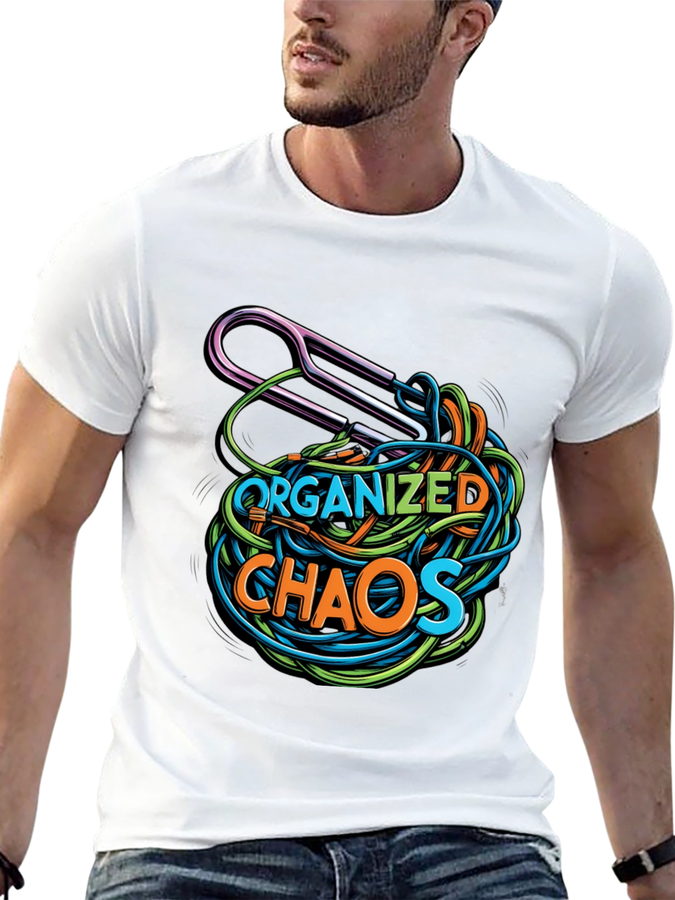 Organized Chaos Graphic Tee - Quirky Mens T-Shirt