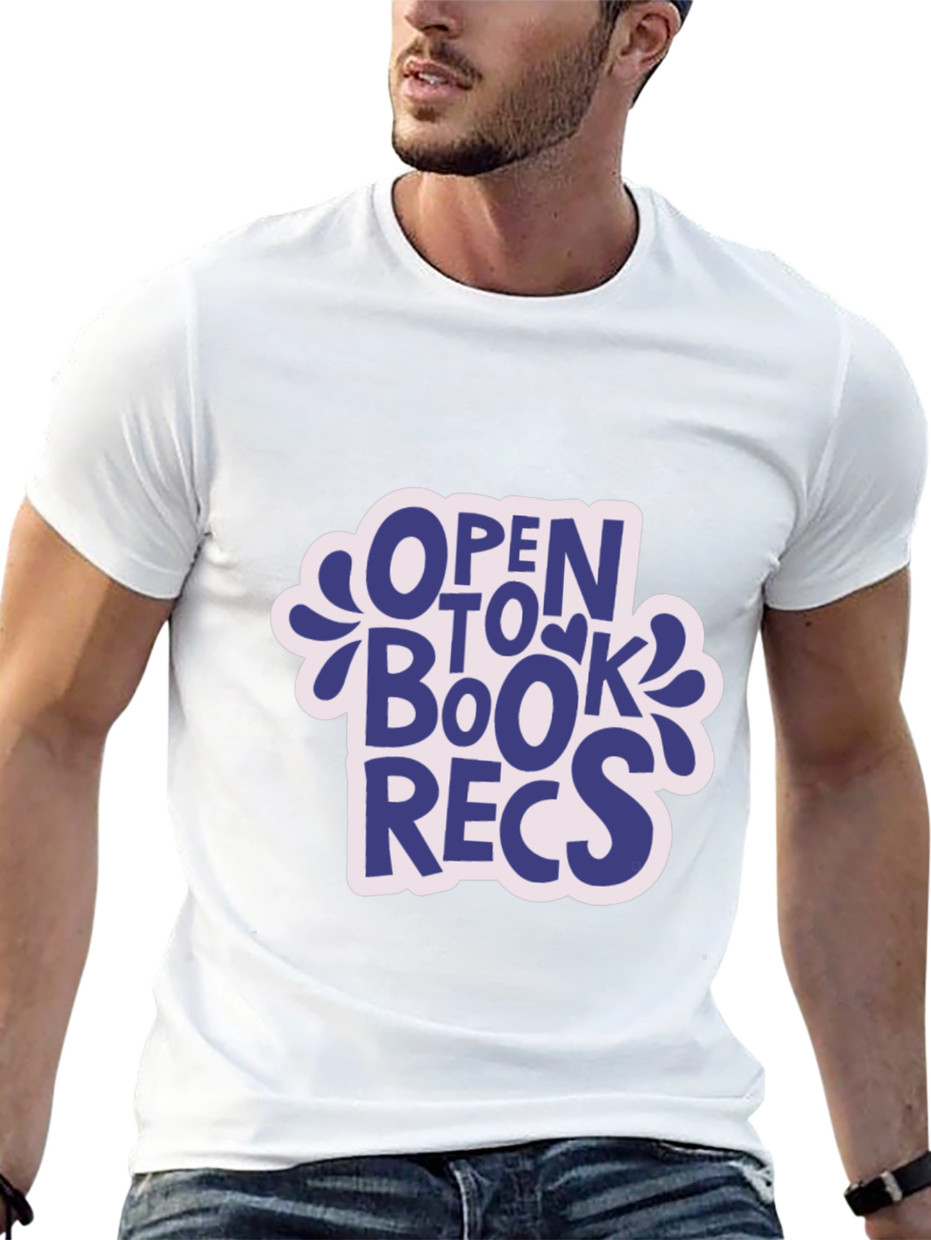 Open to Book Recs Black T-Shirt