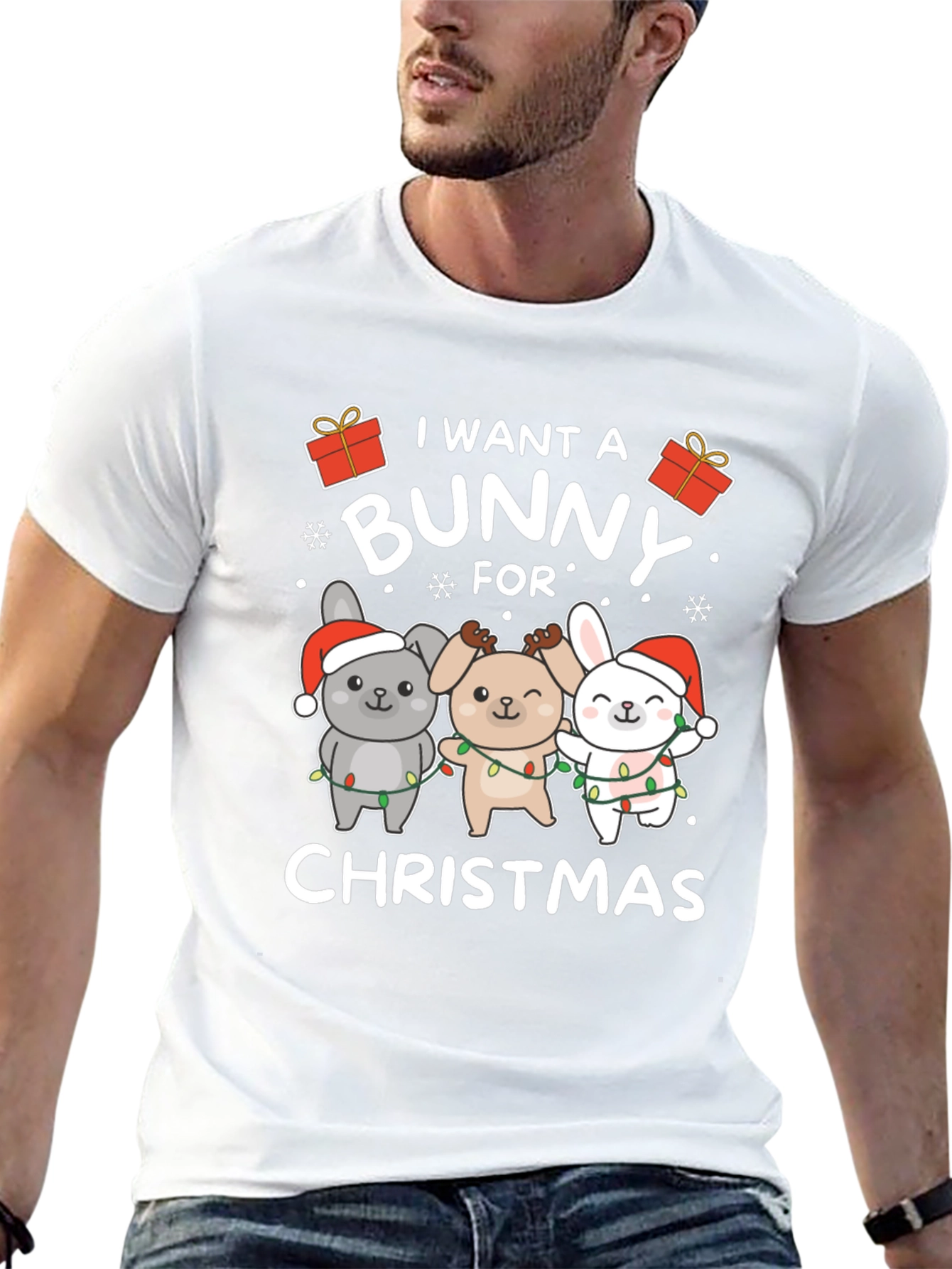 I Want A Bunny For Christmas Graphic Tee