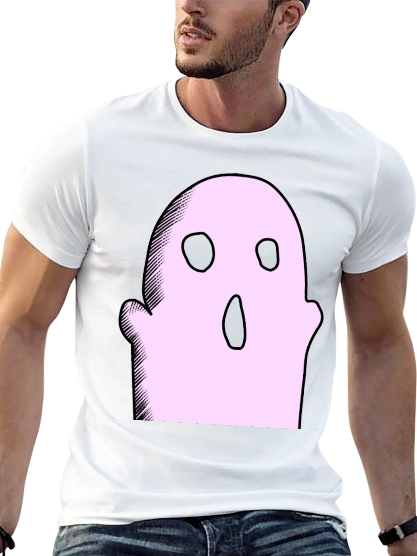 Spooky Ghost Graphic Tee - Halloween Style