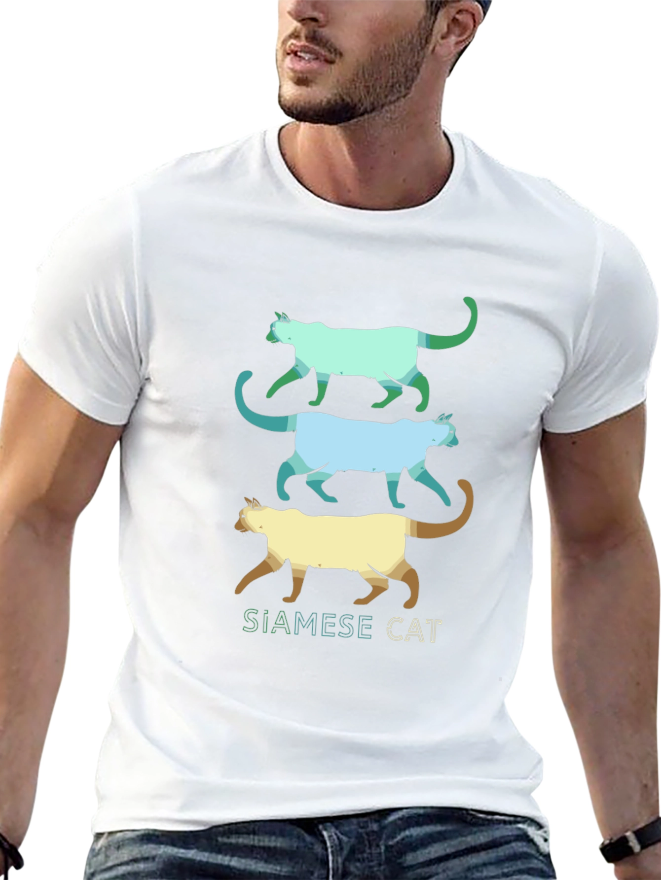 Siamese Cat T-Shirt - Cool Cat Design