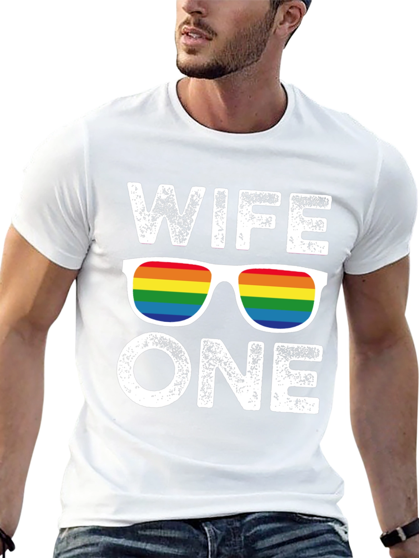 Wife One LGBTQ Rainbow Graphic T-Shirt