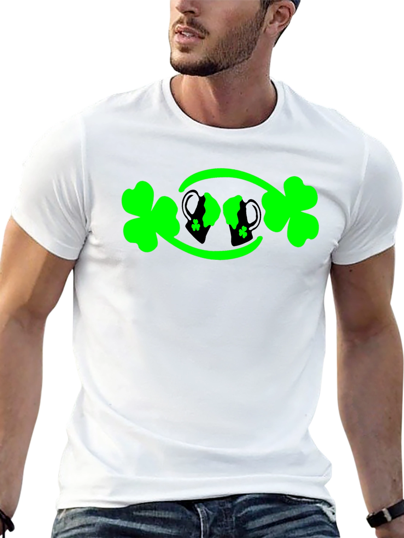 St. Patricks Day Shamrock & Beer Mug Graphic Tee