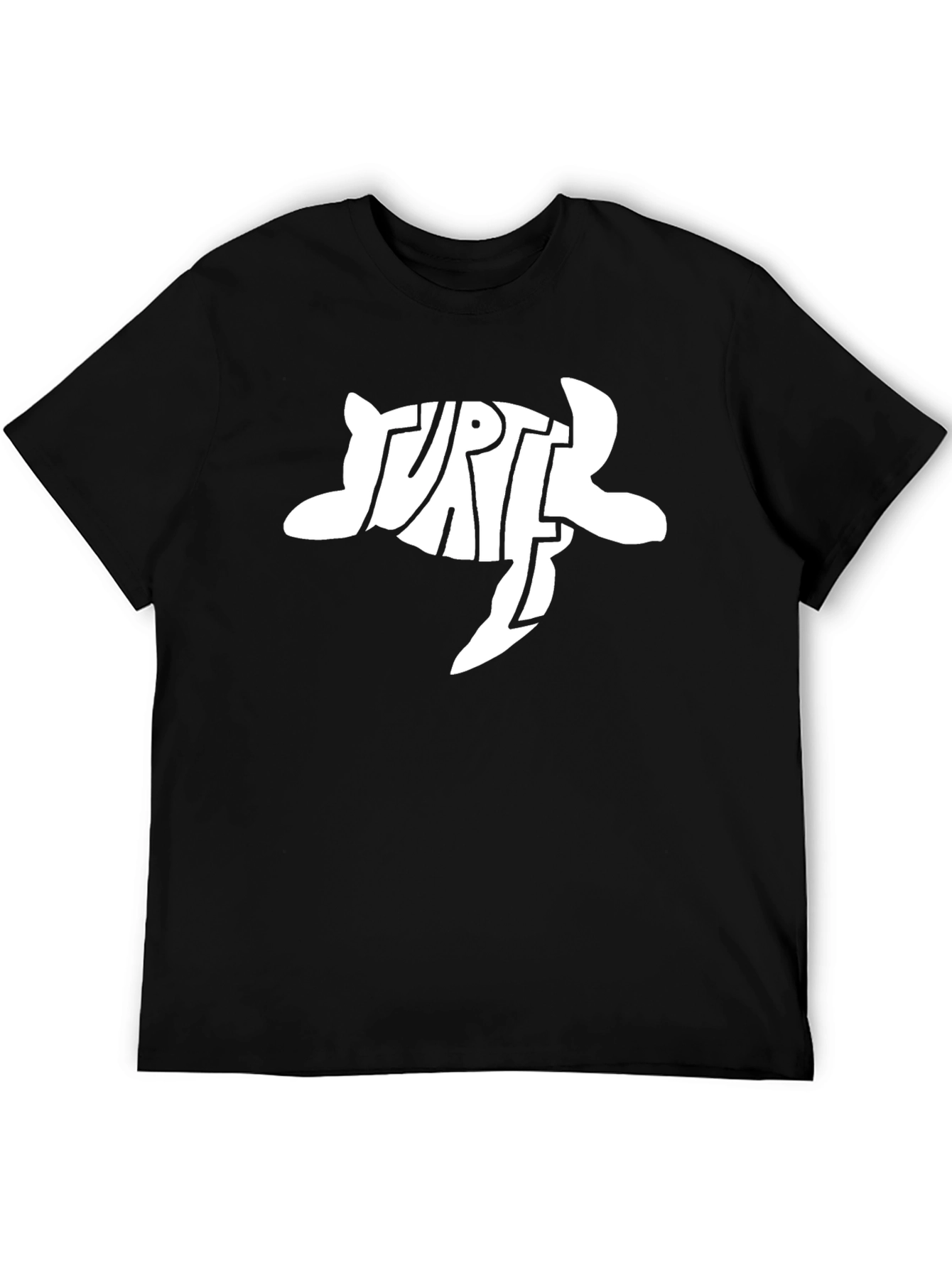 Turtle Graphic Tee - Black Cotton T-Shirt