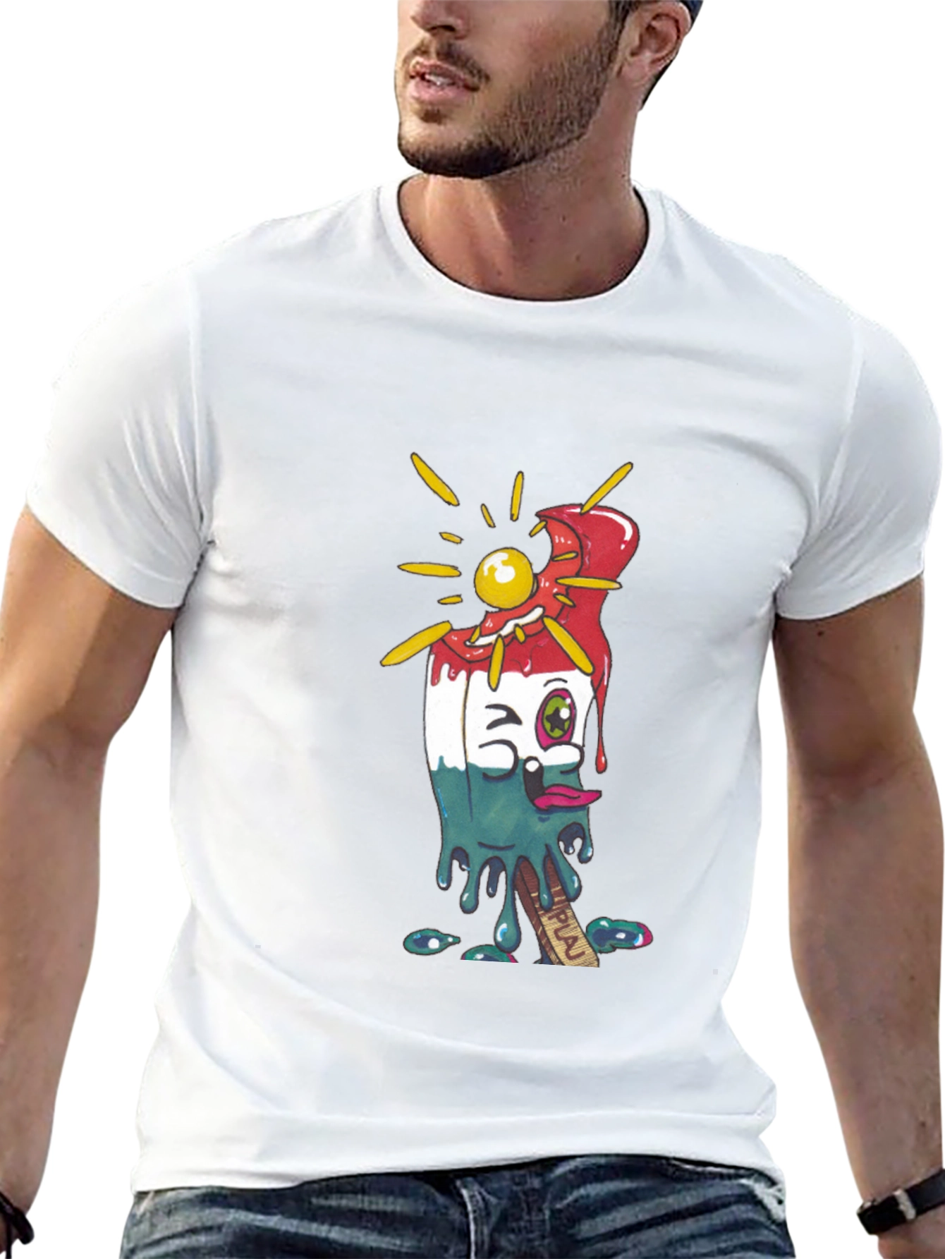 Melting Popsicle Graphic Tee - Cool Summer Style