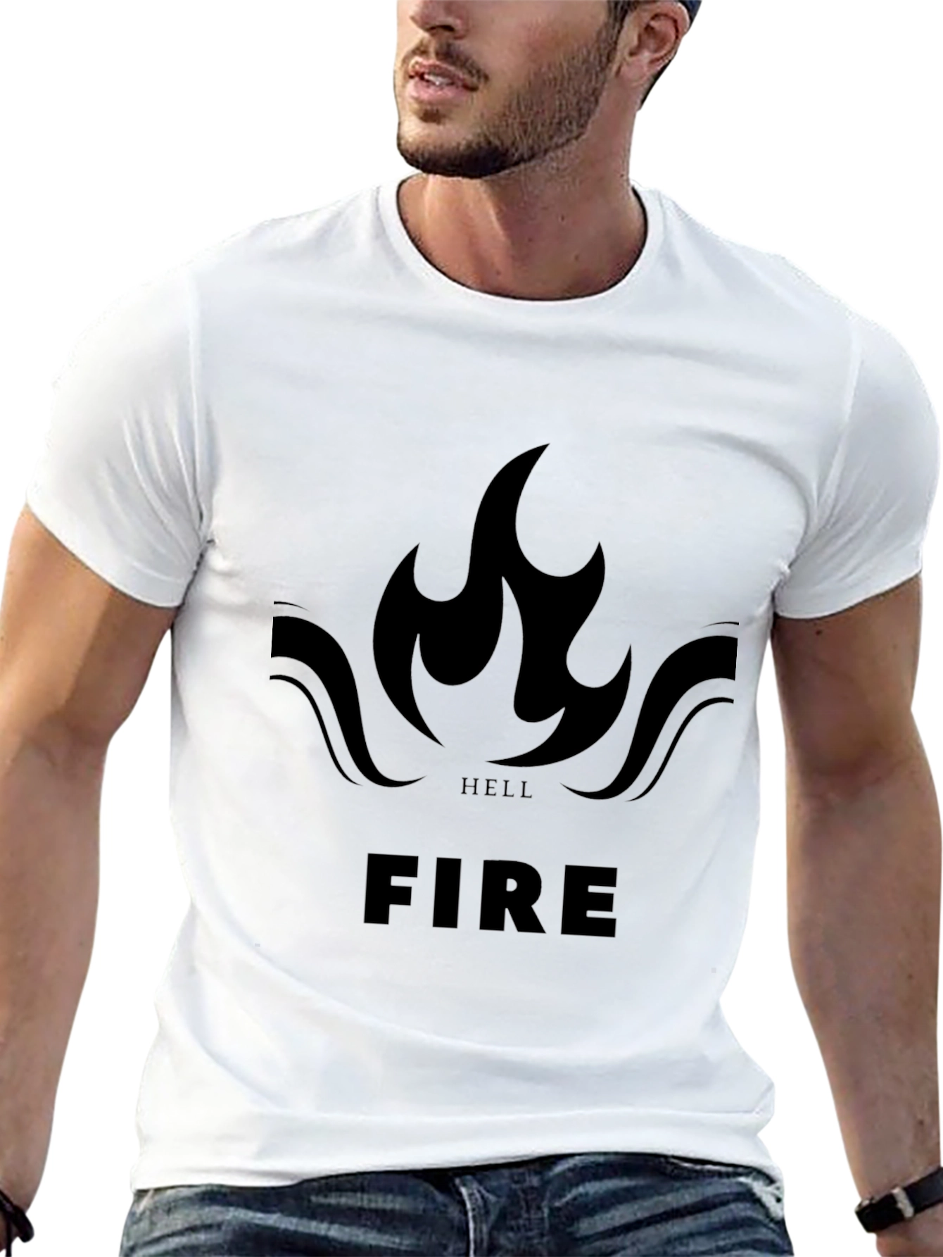 Hell Fire Graphic Tee - Bold Black T-Shirt