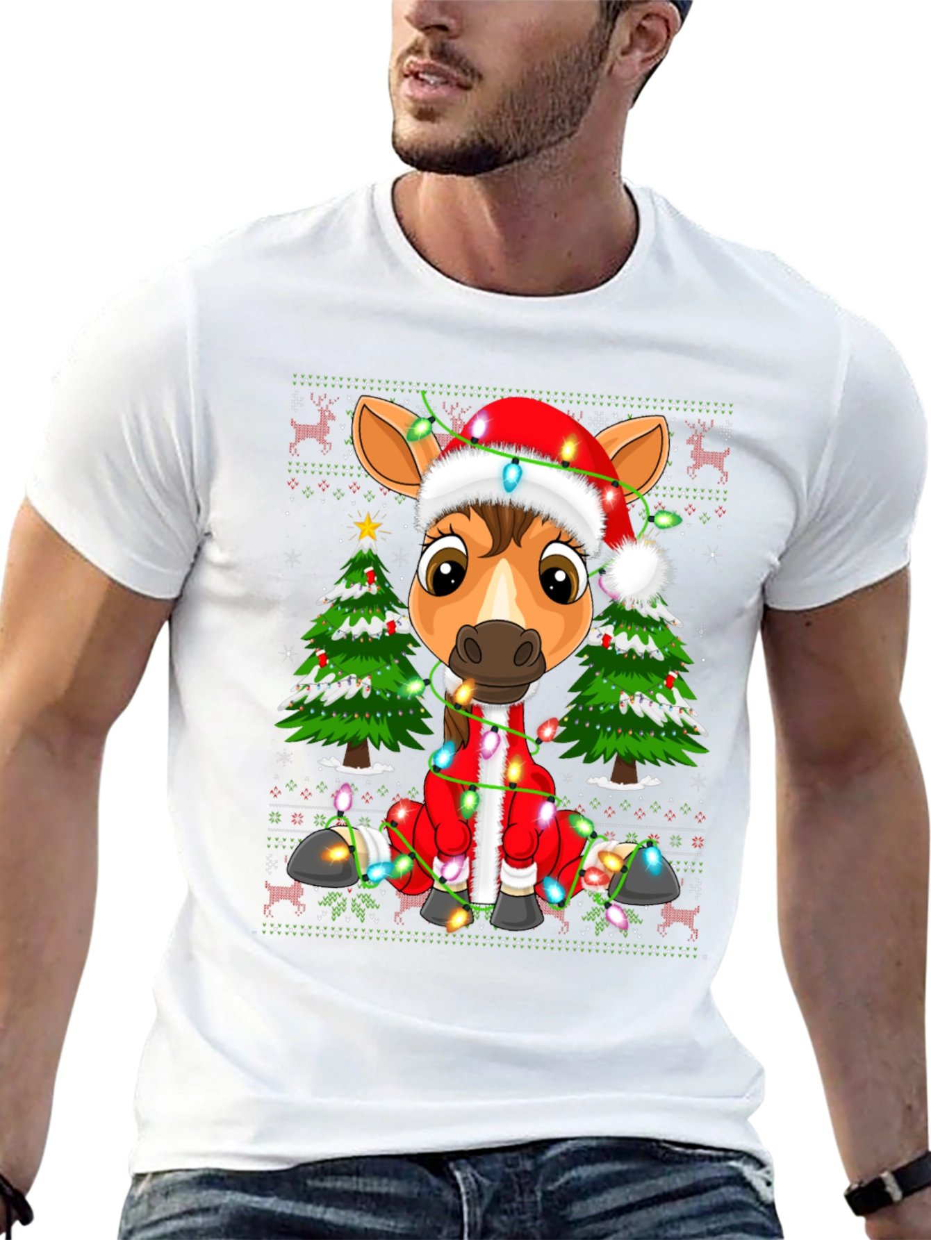 Festive Horse Christmas T-Shirt