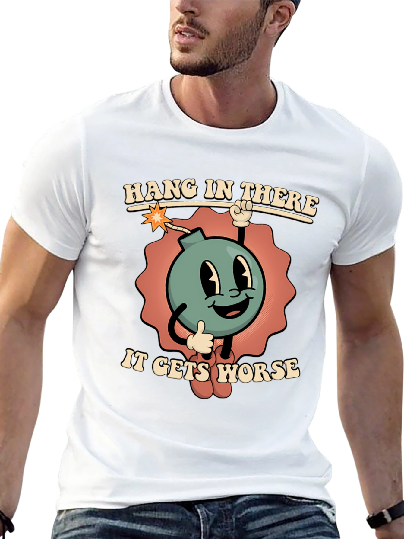 Hang In There Funny Cartoon Bomb T-Shirt