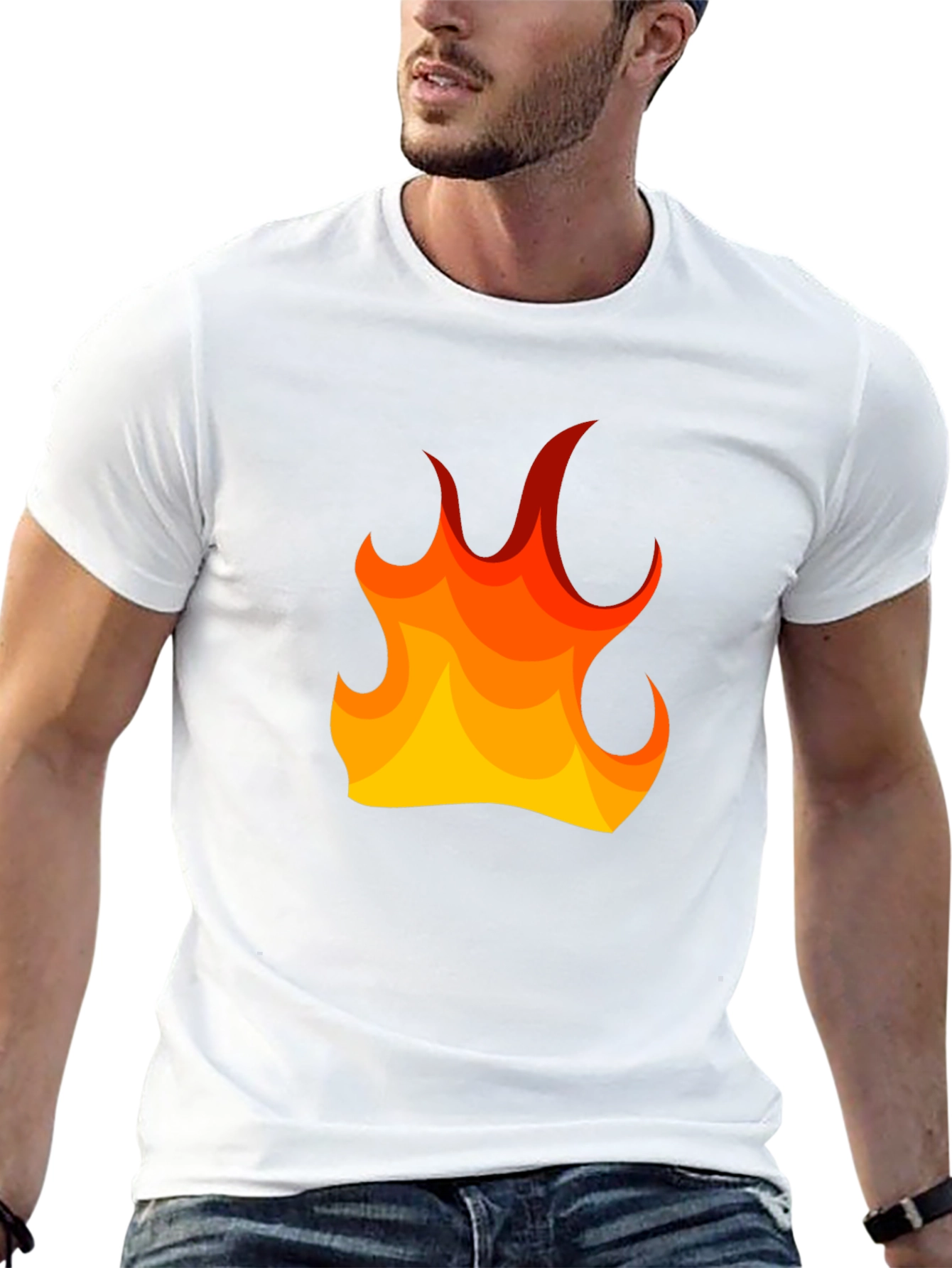 Fiery Flame Graphic Tee - Mens Black T-Shirt