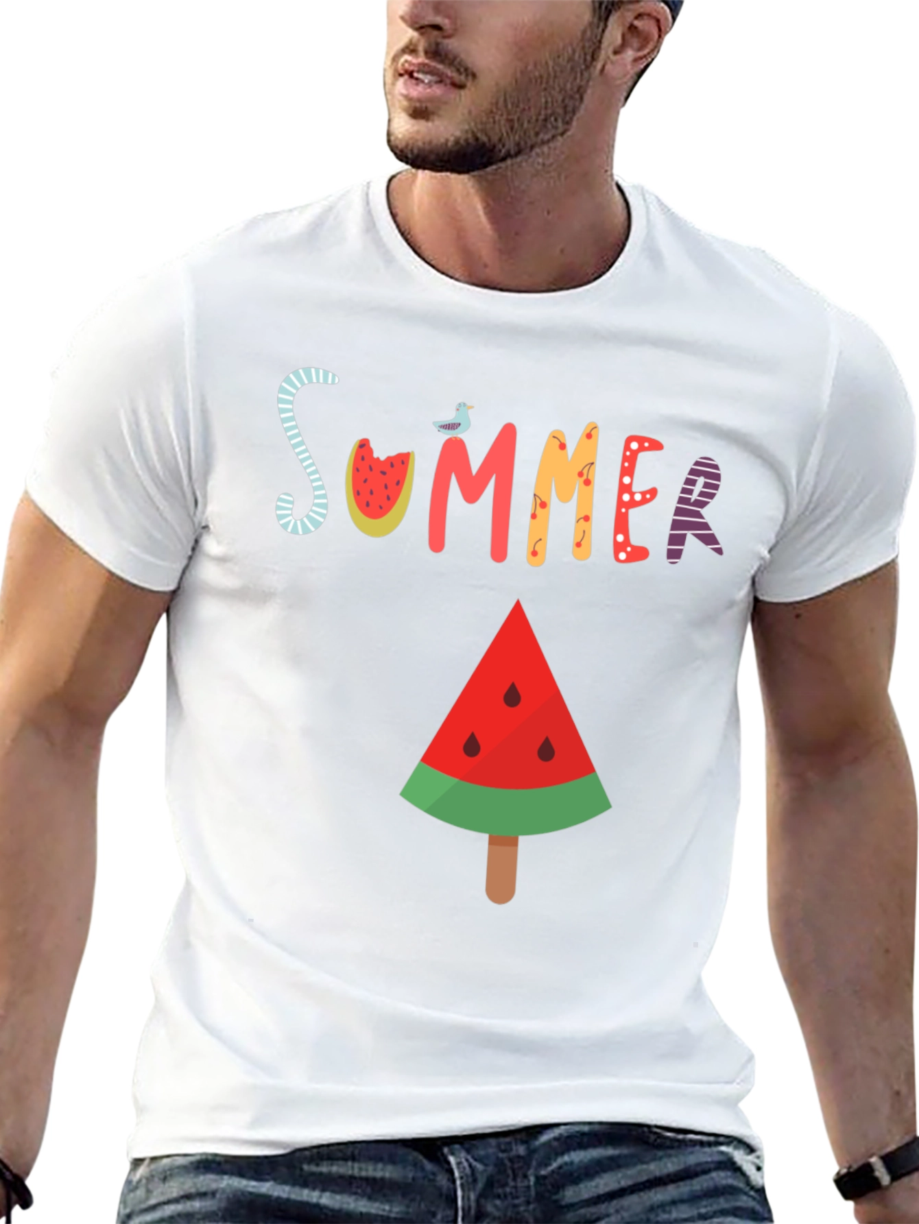 Summer Watermelon T-Shirt - Casual Graphic Tee