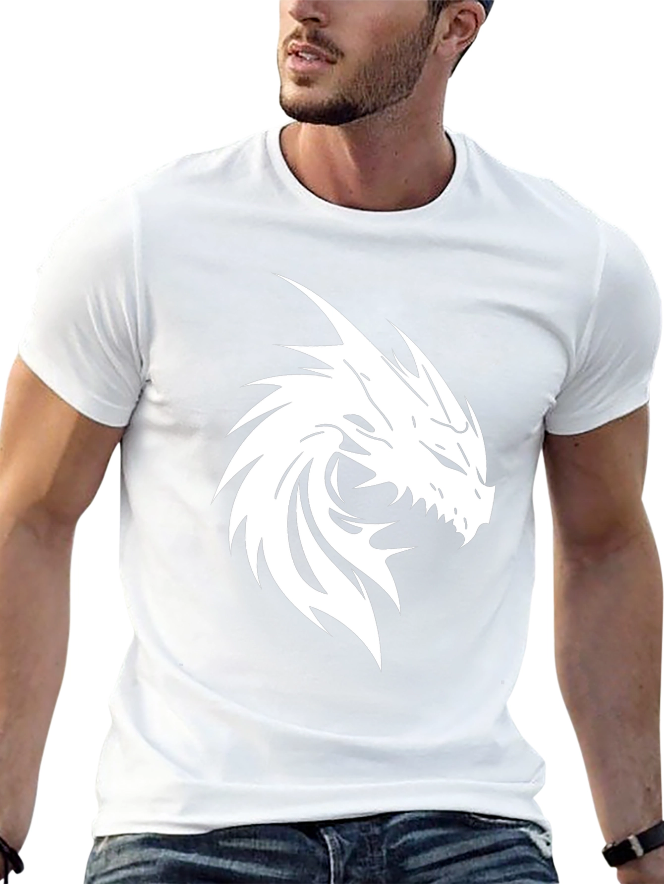 Dragon Graphic Tee - Black Cotton T-Shirt