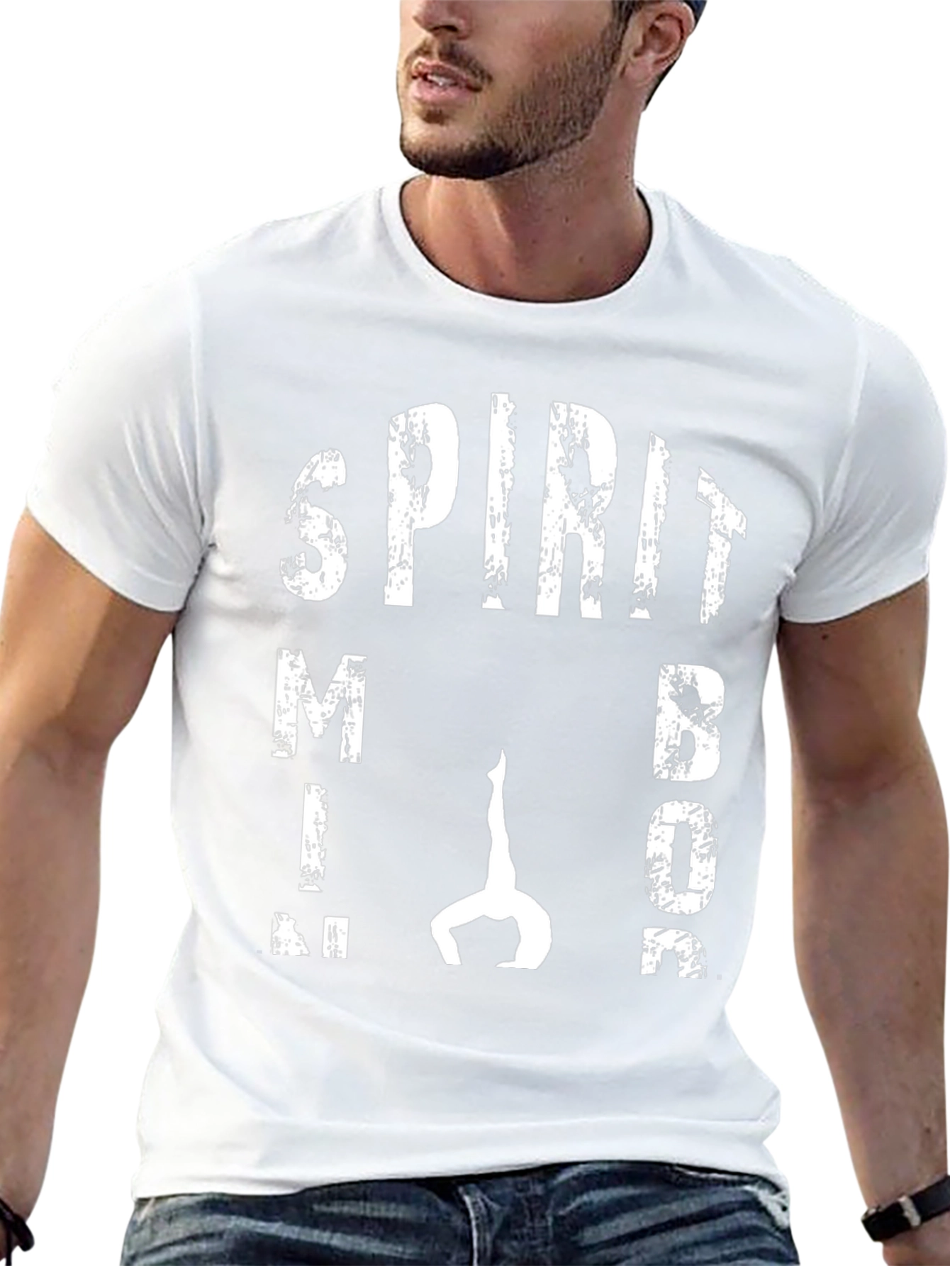 Spirit Mind Body T-Shirt Yoga Fitness Black Tee