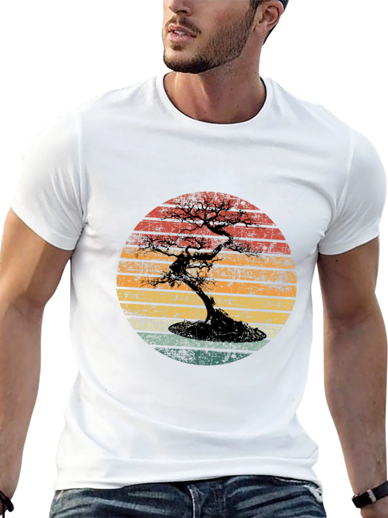 Bonsai Sunset Graphic Tee - Unique Design