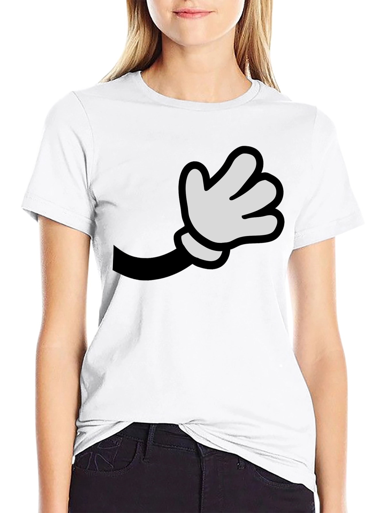 Cartoon Hand Graphic Black Tee