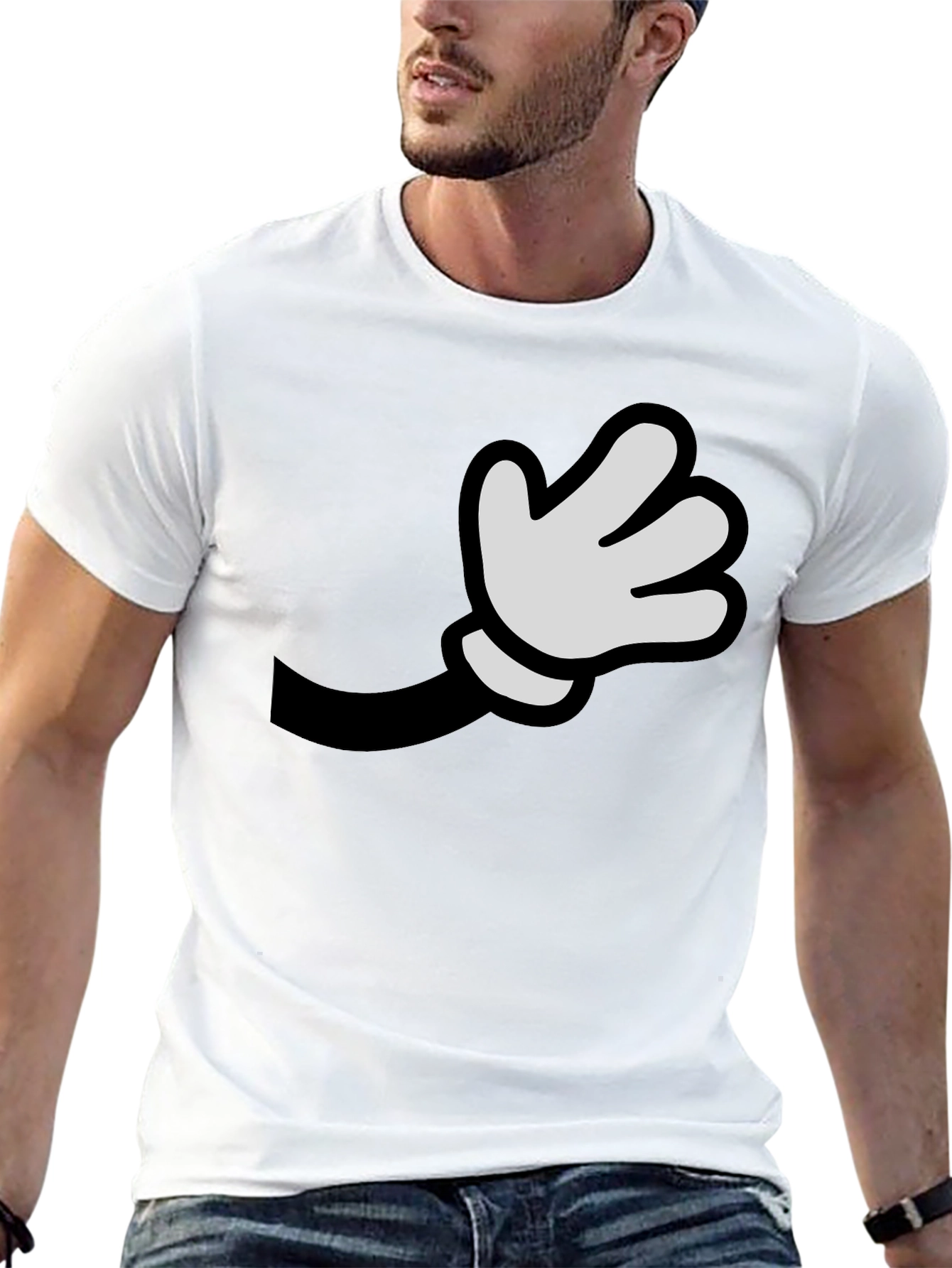 Cartoon Hand Graphic Black Tee