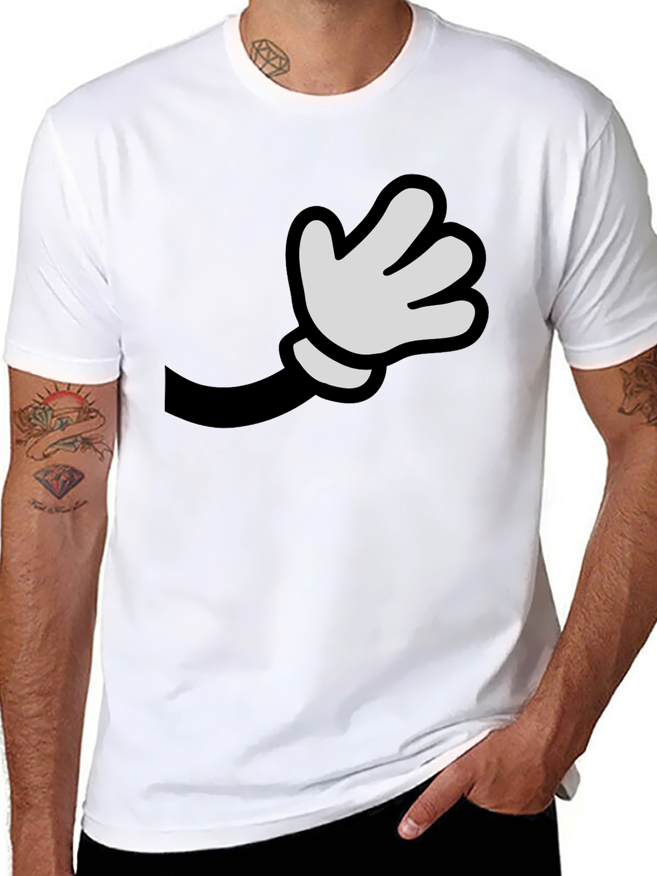 Cartoon Hand Graphic Black Tee