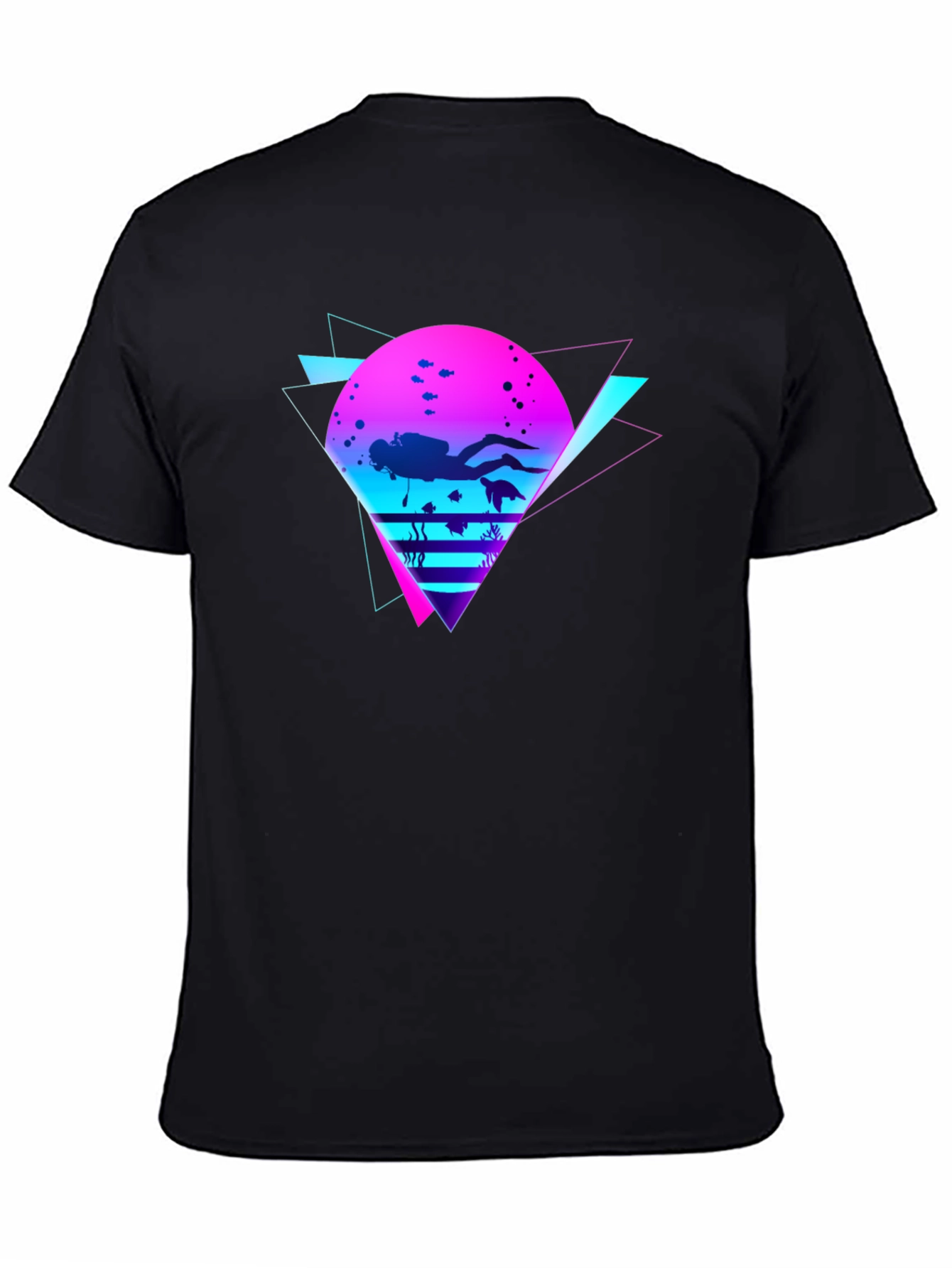 Retro Diver Graphic Tee - Black