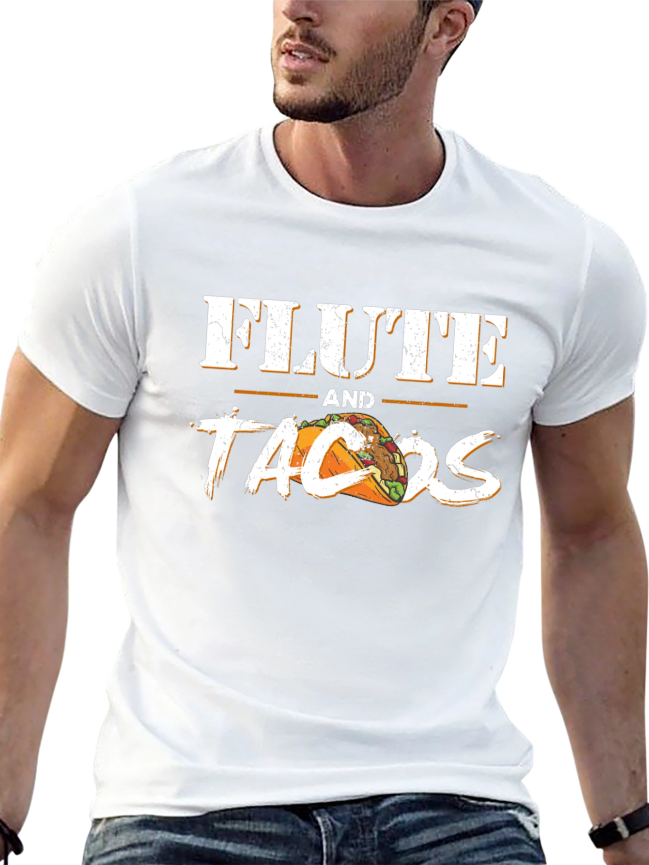Flute and Tacos Black Graphic Tee