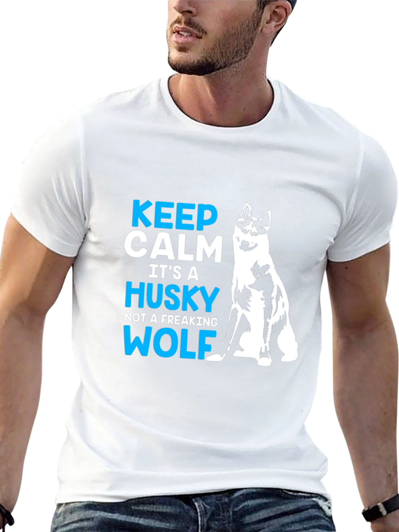 Keep Calm Husky T-Shirt - Funny Dog Lover Tee